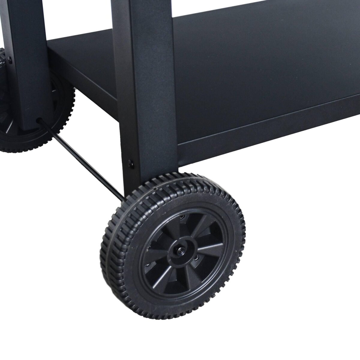 SWEEEK Barbecue Grill charbon de bois - Bernard XL Noir - Avec récupérateur de cendres. aérateurs. bac charbon ajustable et tablettes rabattables. L 160 x P 107.5 x H 141cm