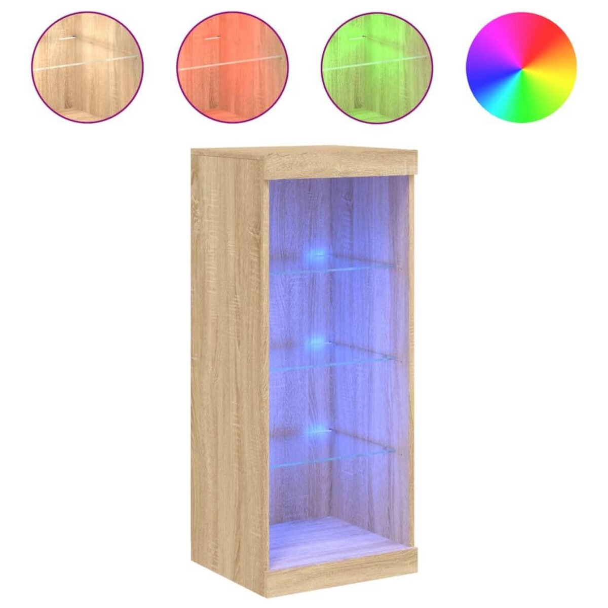 VIDAXL Buffet avec lumieres LED chene sonoma 41x37x100 cm