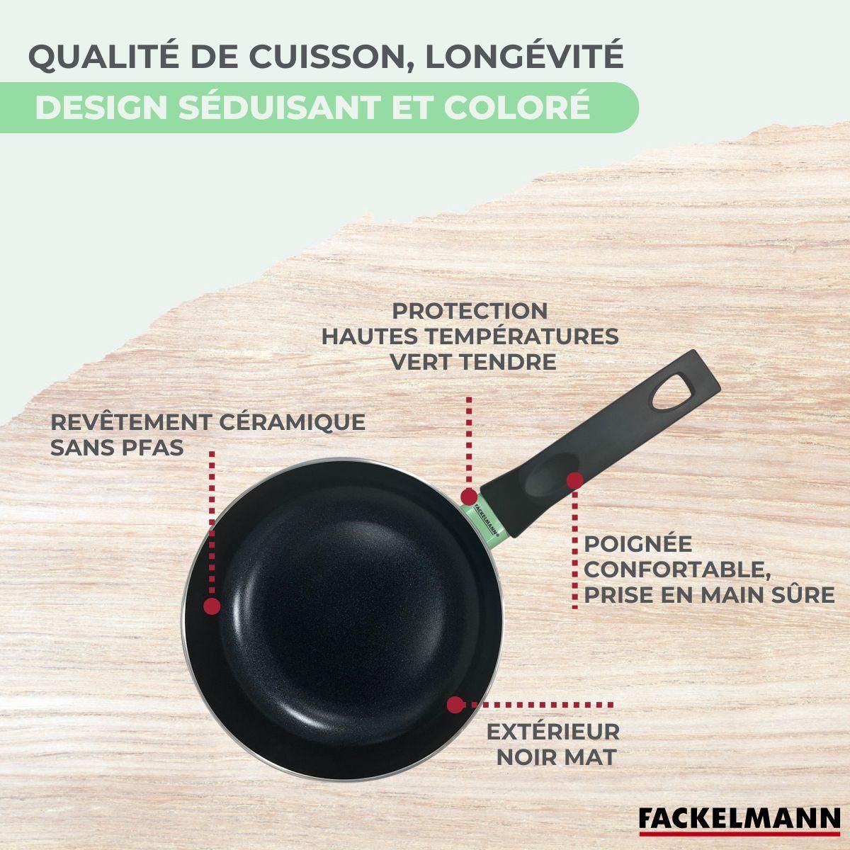 Fackelmann Set de 3 casseroles antiadhésives céramique 16, 18 et 20 cm Fackelmann Brandao