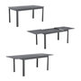 Voir la diapositive 6 : SWEEEK Table de jardin extensible aluminium + 6 assises anthracite. 4 chaises. 2 fauteuils. 6 places. textilène