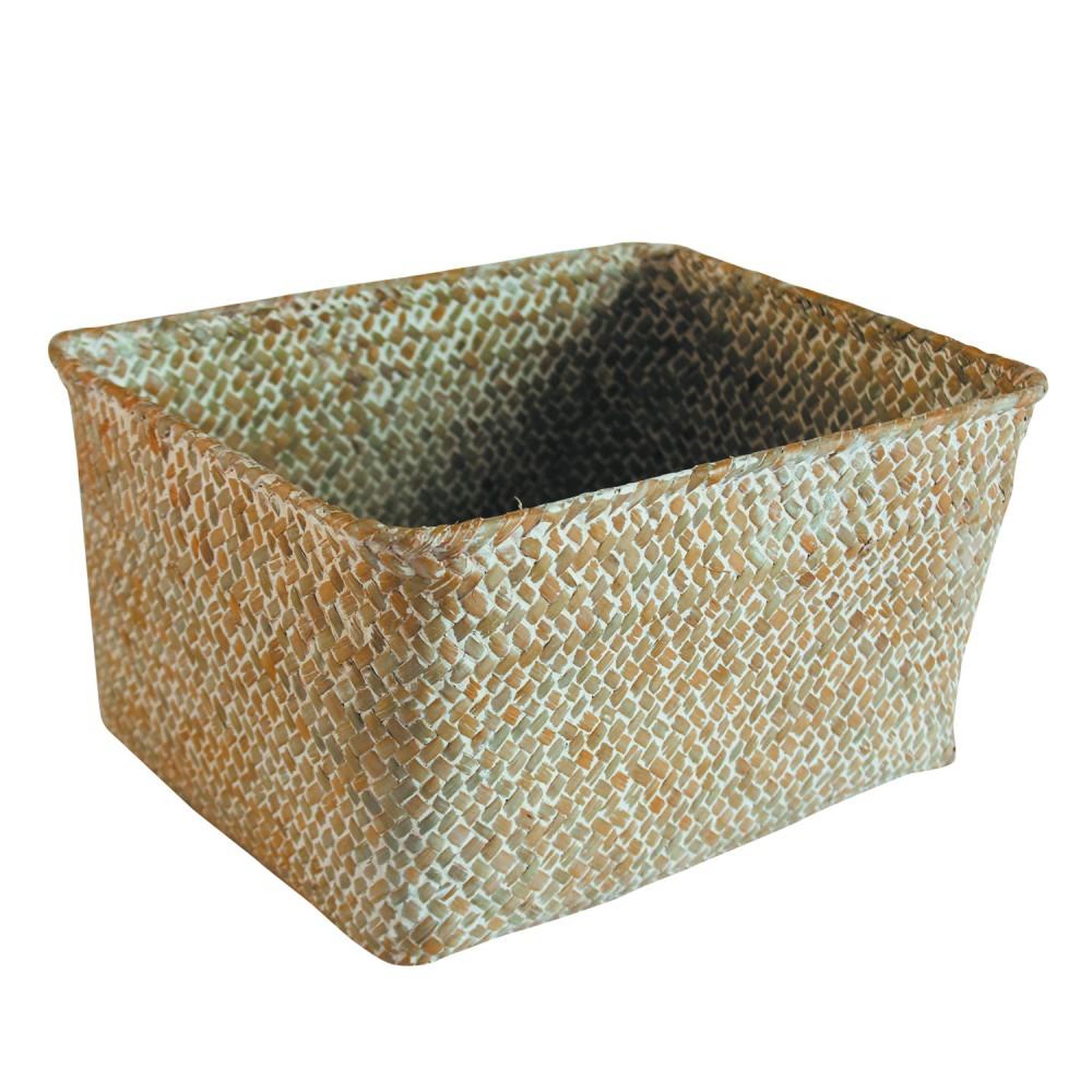 CENTRALE BRICO Panier en jonc de mer rectangle, naturel, Panama