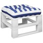Voir la diapositive 3 : VIDAXL Coussin de palette rayures bleues et blanches 50x50x12 cm tissu