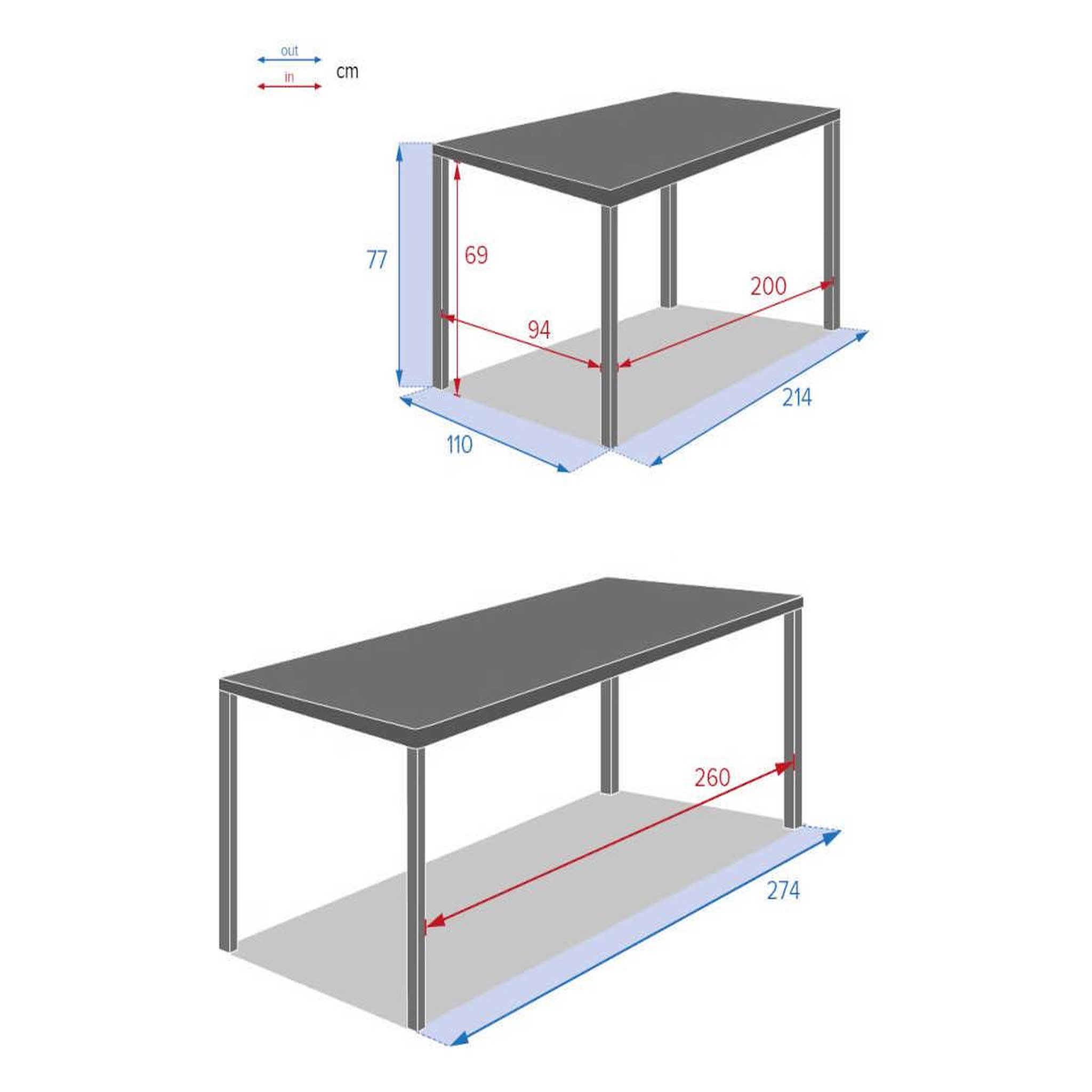Voir la diapositive 6 : HESPERIDE Table de jardin rectangulaire extensible en aluminium Evasion Lin/Argile 8/10 places - Hespéride