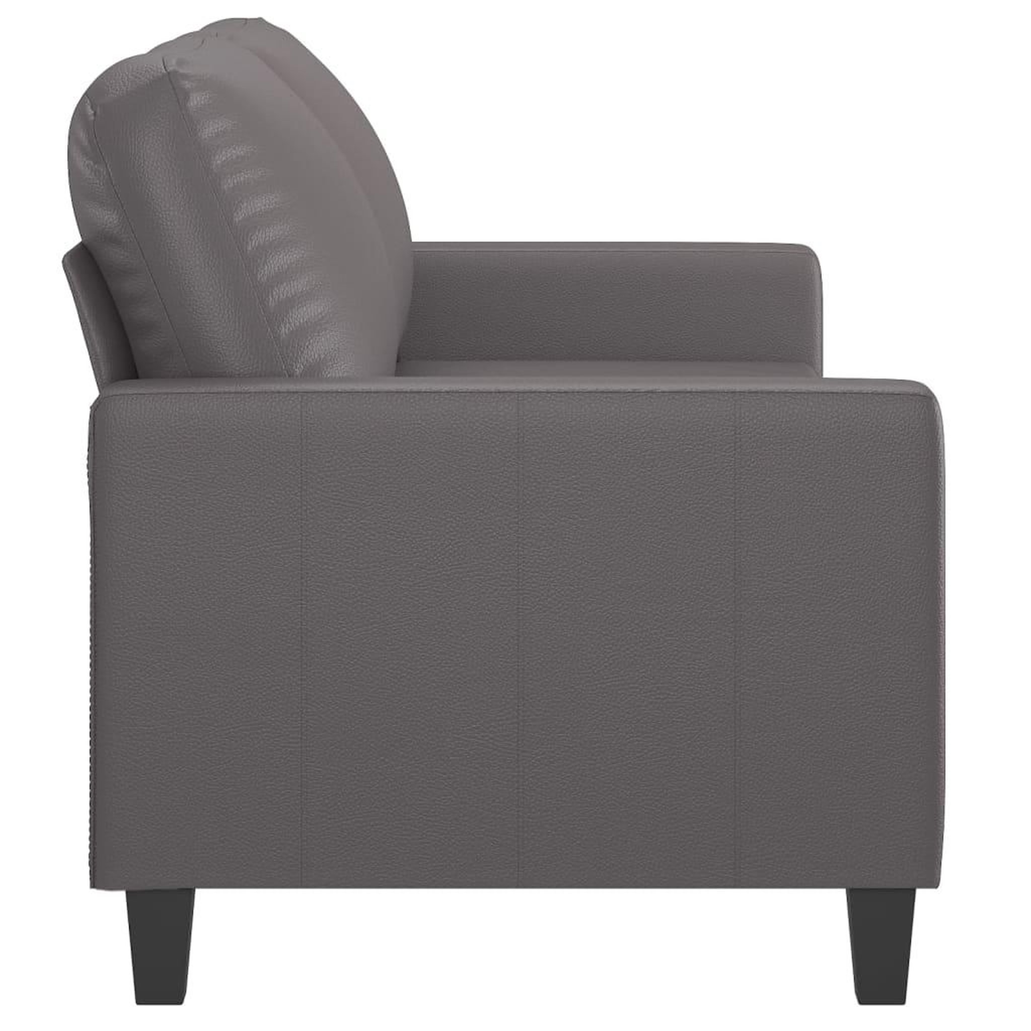 Voir la diapositive 4 : VIDAXL Canape a 2 places Gris 140 cm Similicuir
