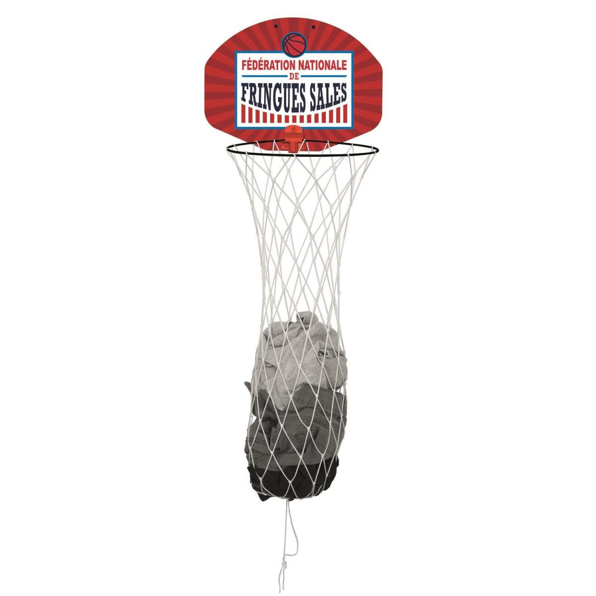 Voir la diapositive 2 : MISTER GADGET Panier à linge  basketball  40cm rouge