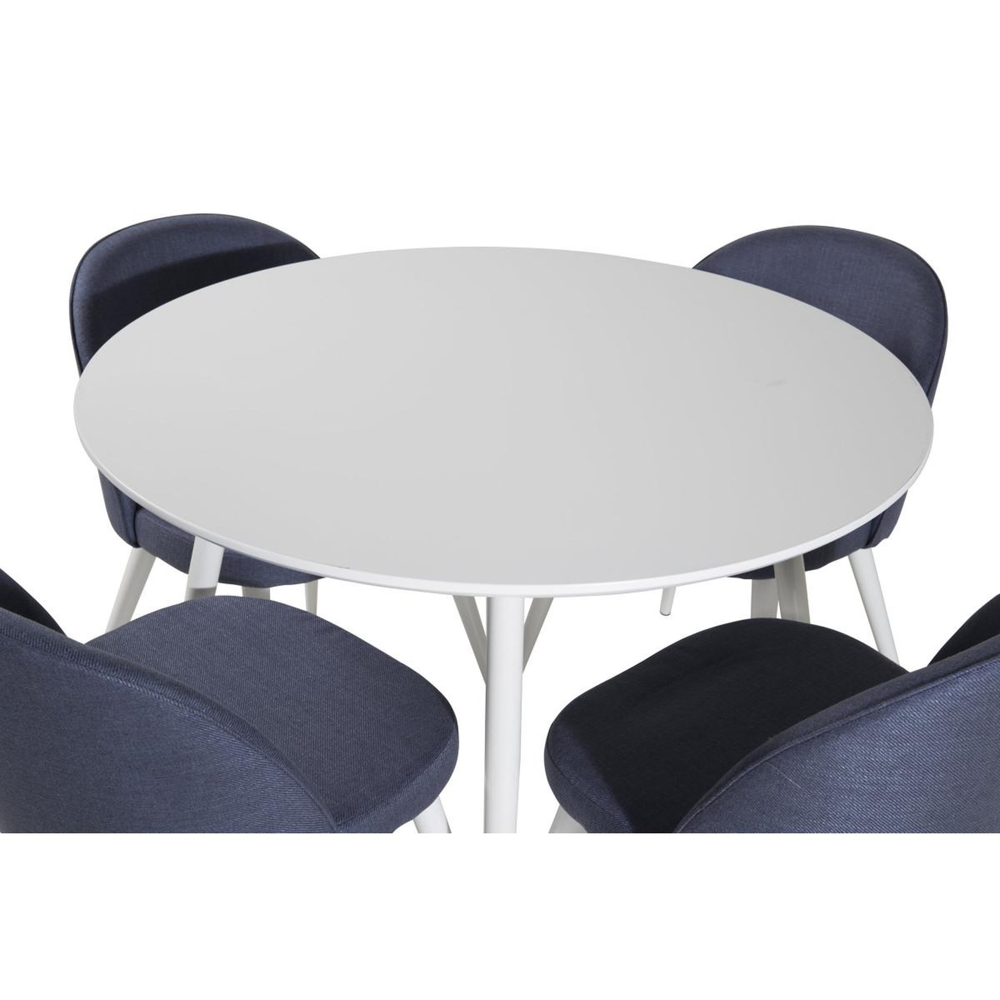 Voir la diapositive 3 : Paris Prix Ensemble table à manger & 4 chaises  plaza i & velvet  100cm blanc & bleu