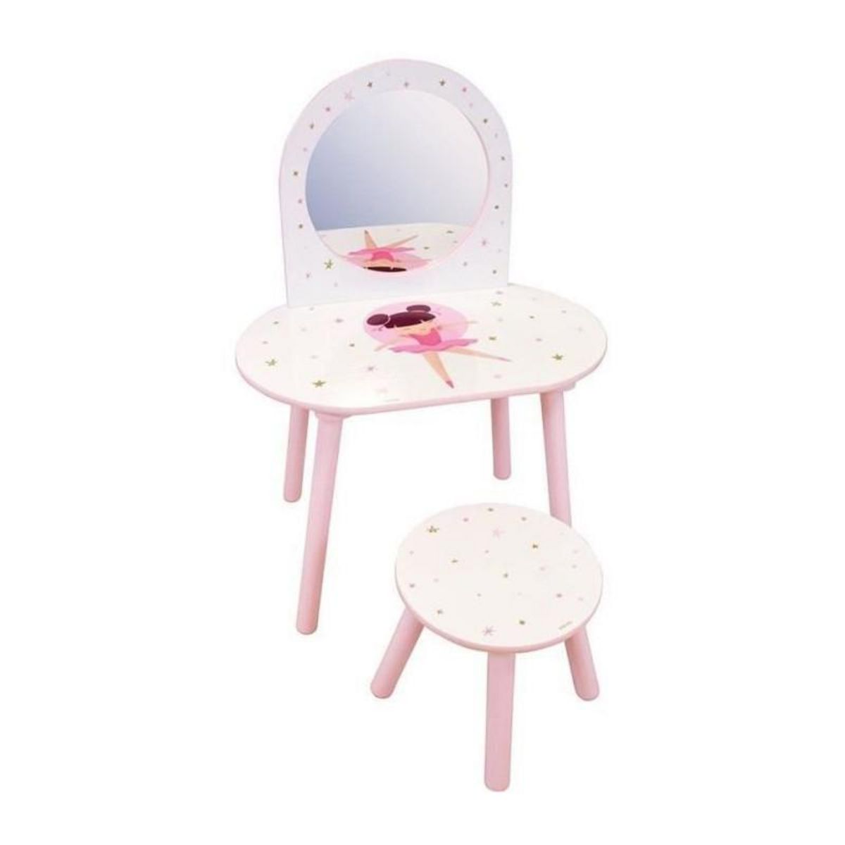 Fun House Coiffeuse avec tabouret - Danseuse Ballerine - FUN HOUSE - H.48 X L.60 X P.40 / H.27 X L.28 X P.28 cm