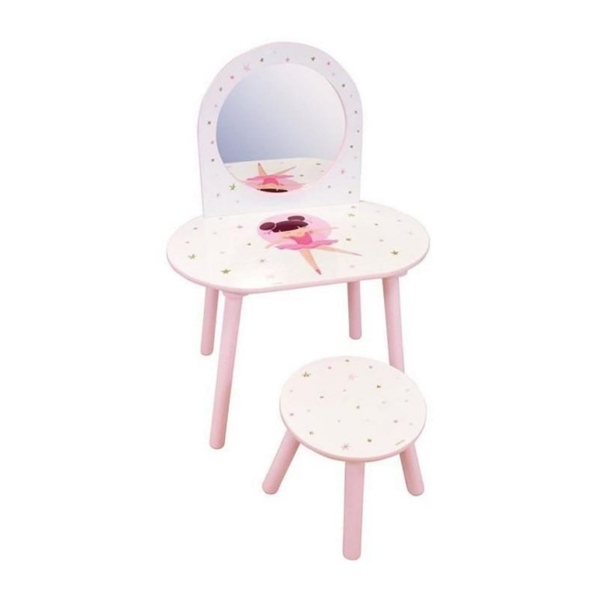 Fun House Coiffeuse avec tabouret - Danseuse Ballerine - FUN HOUSE - H.48 X L.60 X P.40 / H.27 X L.28 X P.28 cm