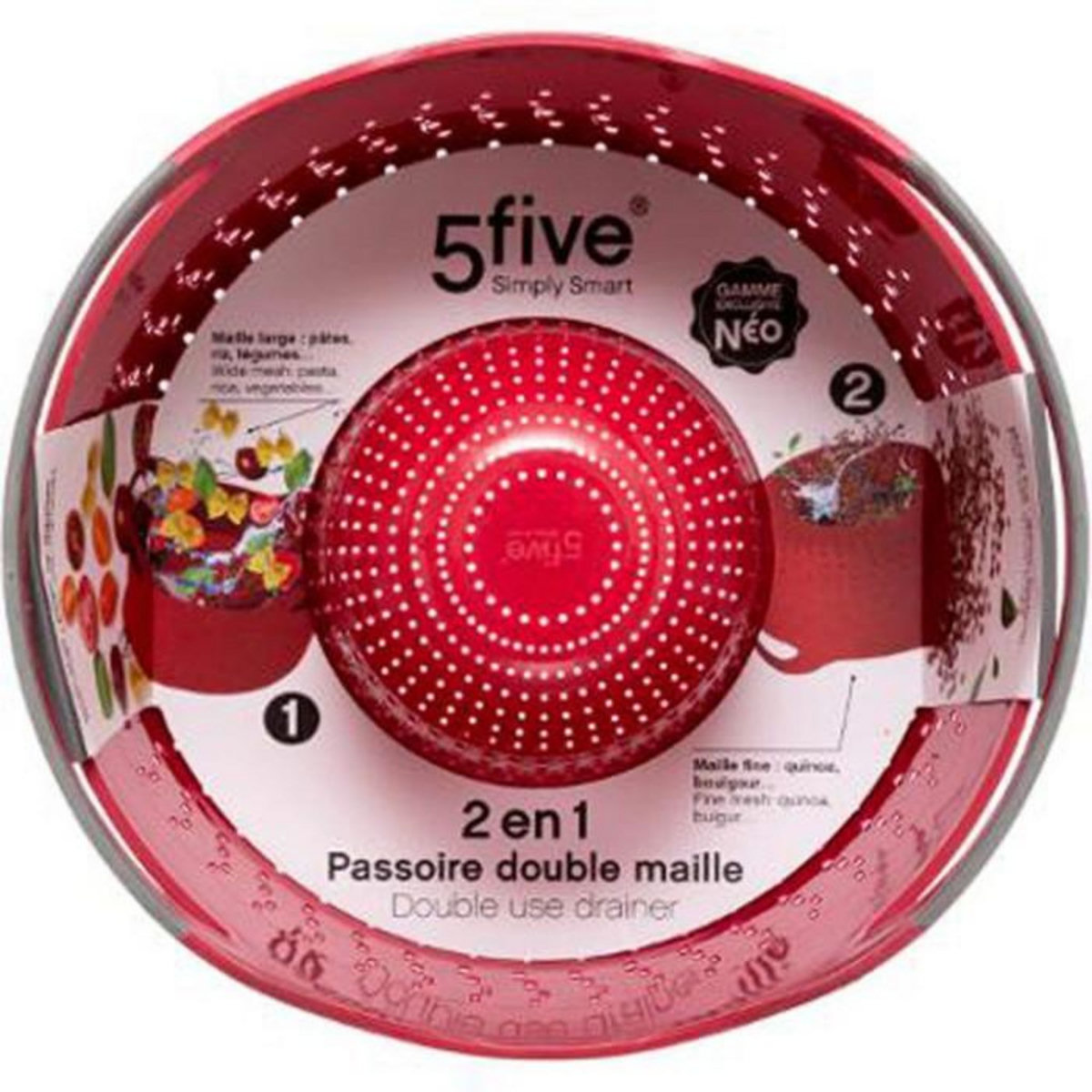 FIVE Passoire Double Maille  Néo  25cm Rouge