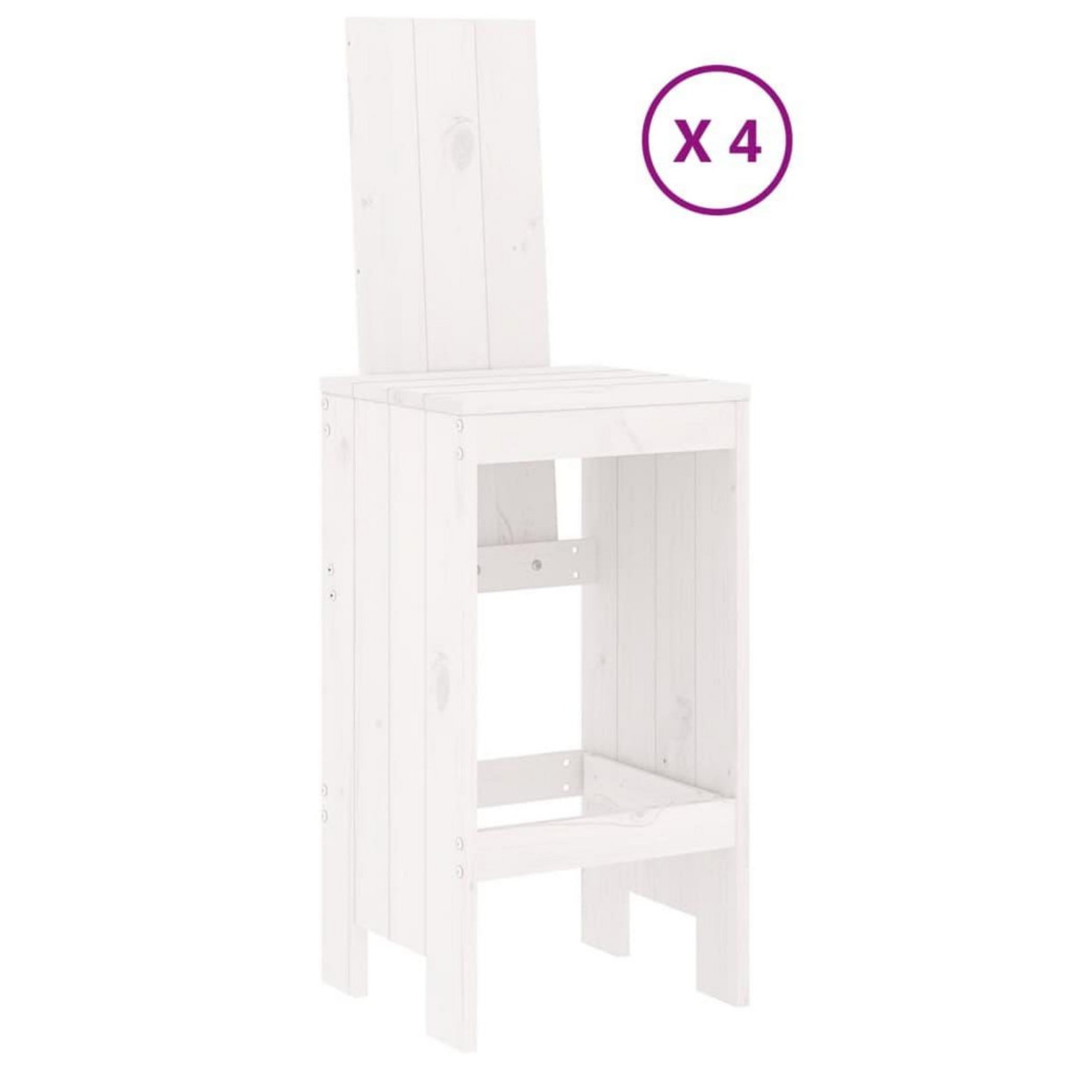 VIDAXL Ensemble de bar de jardin 5 pcs blanc bois massif de pin