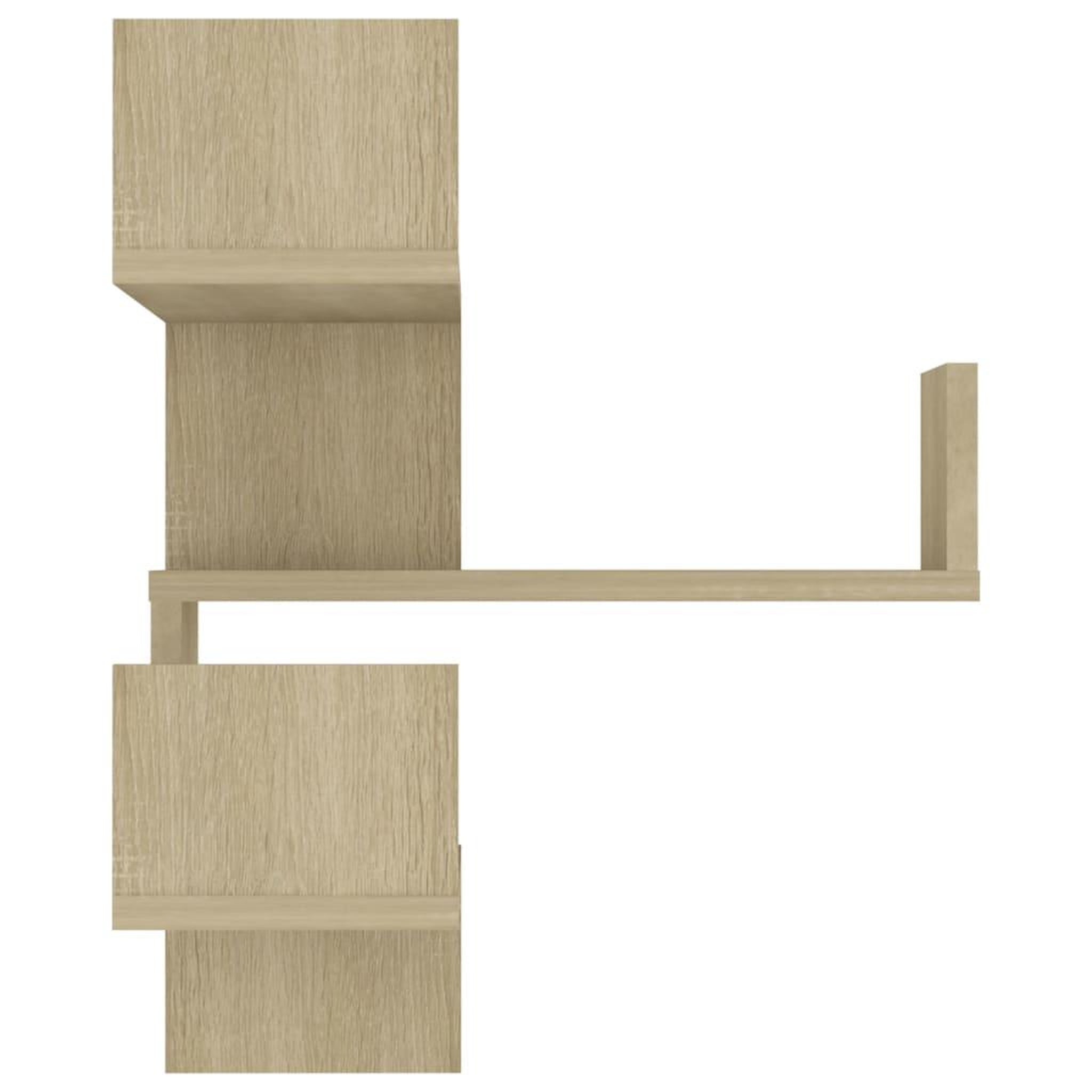 Voir la diapositive 5 : VIDAXL Etagere d'angle murale Chene Sonoma 40x40x50 cm bois ingenierie