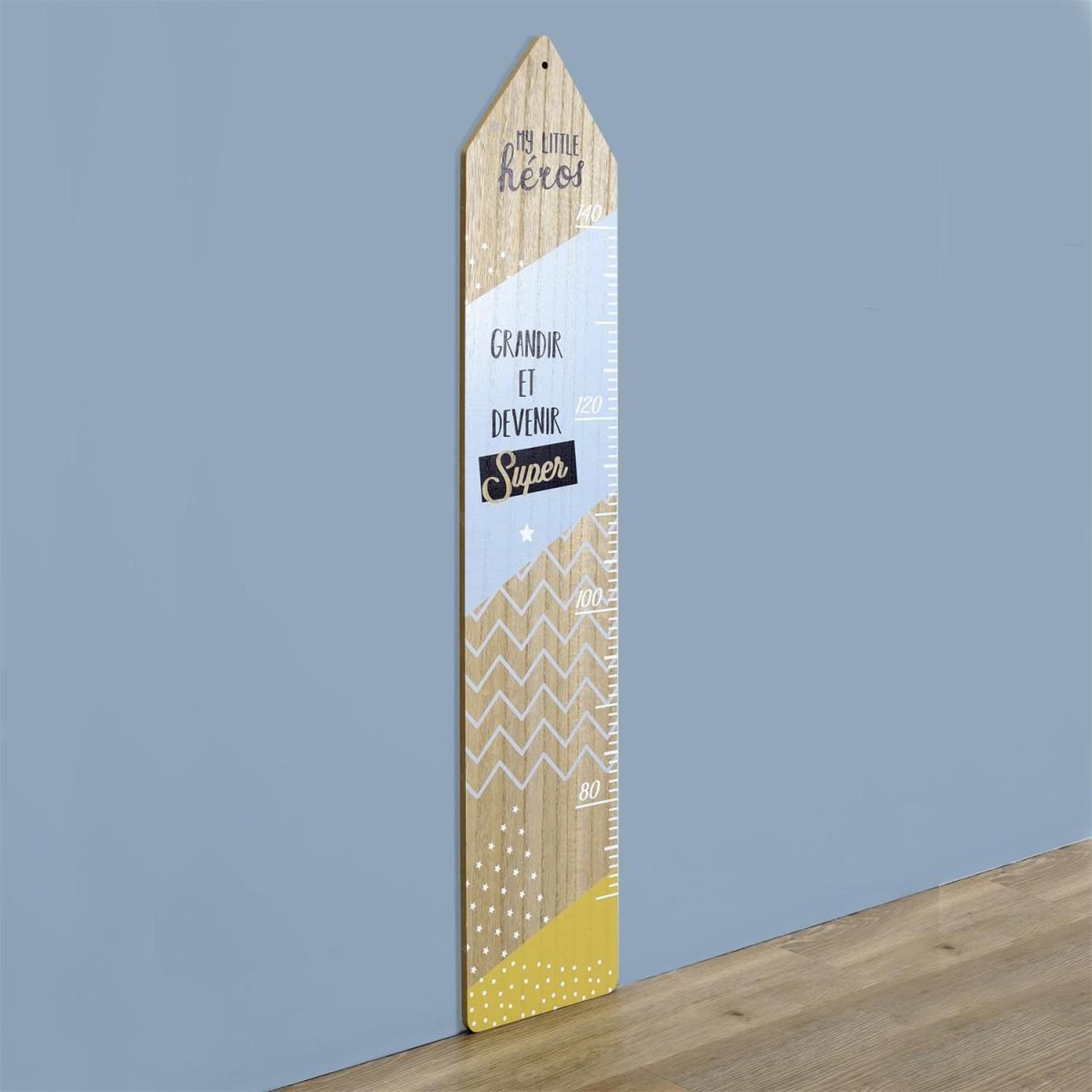 Voir la diapositive 4 : HOME DECO KIDS Décoration murale enfant  toise garçon  100cm bleu