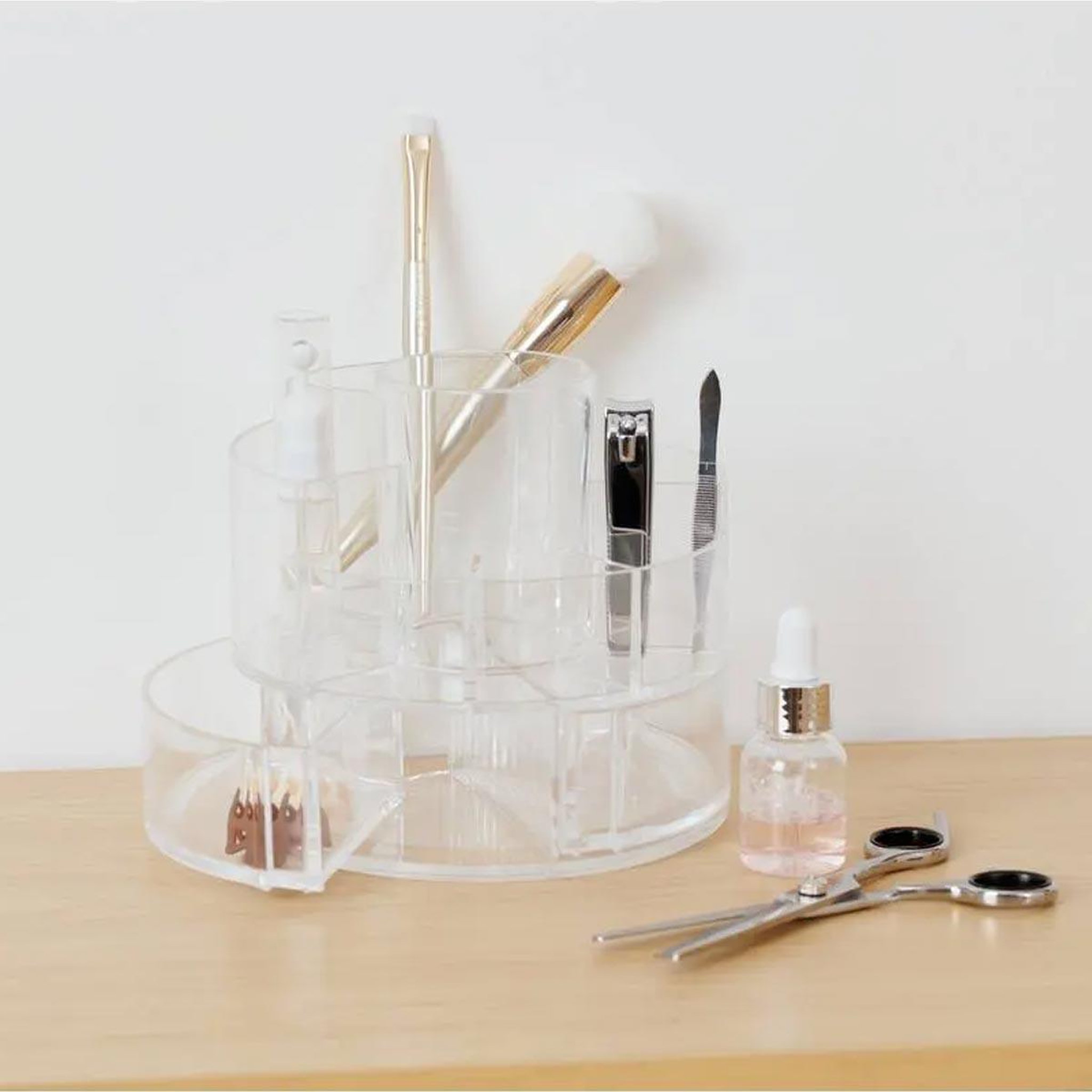 Voir la diapositive 2 : FIVE Organisateur de maquillage  selena  15cm transparent