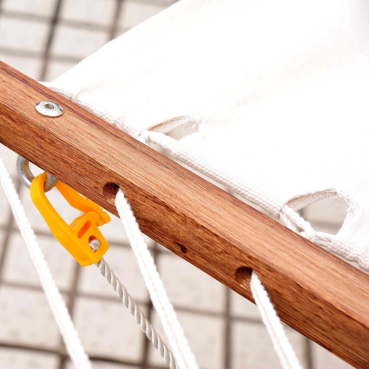 HOMCOM Hamac de jardin avec support en bois et parasol hamac sur pied 2 personnes max. charge max. 180 Kg