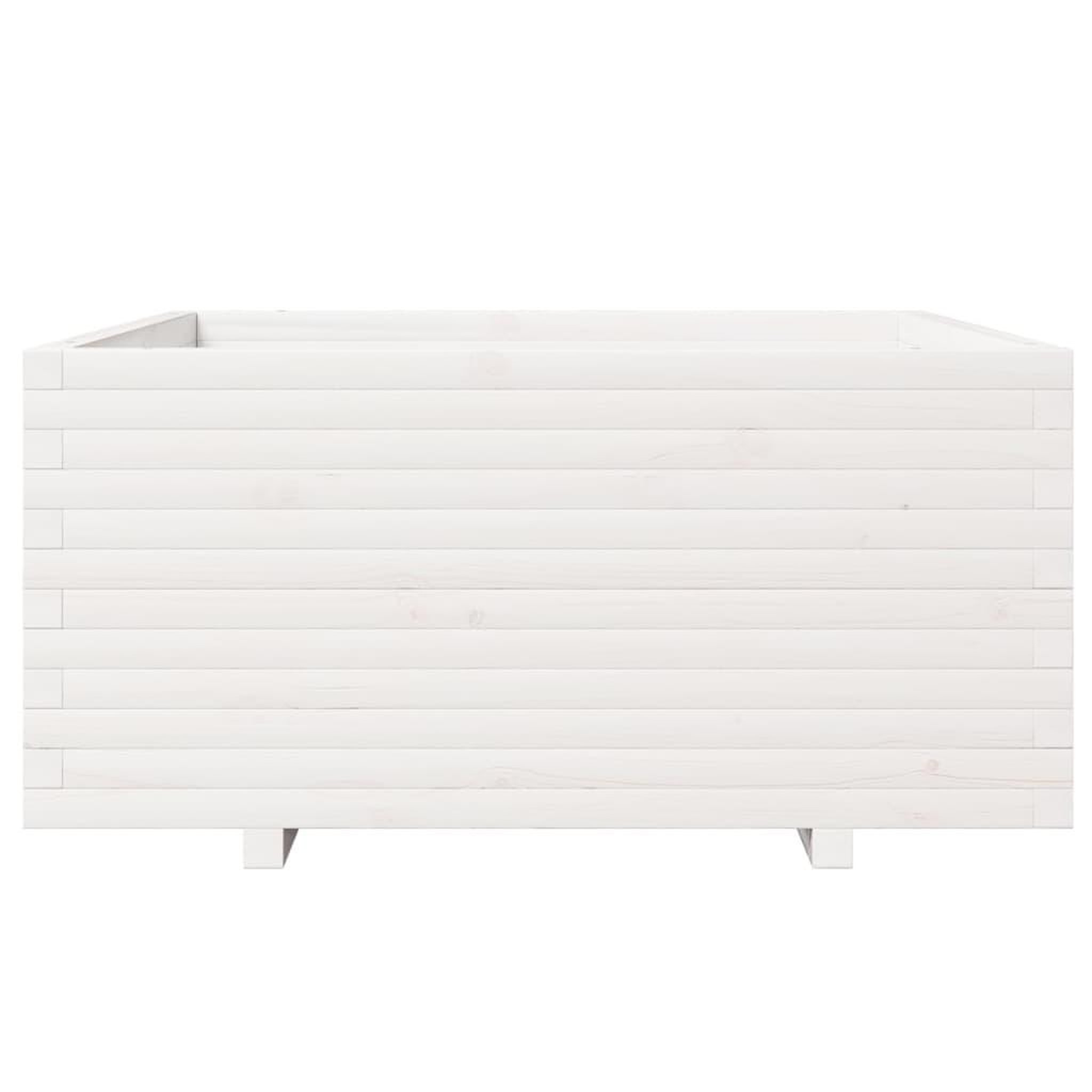 Voir la diapositive 5 : VIDAXL Jardiniere blanc 100x100x49,5 cm bois de pin massif