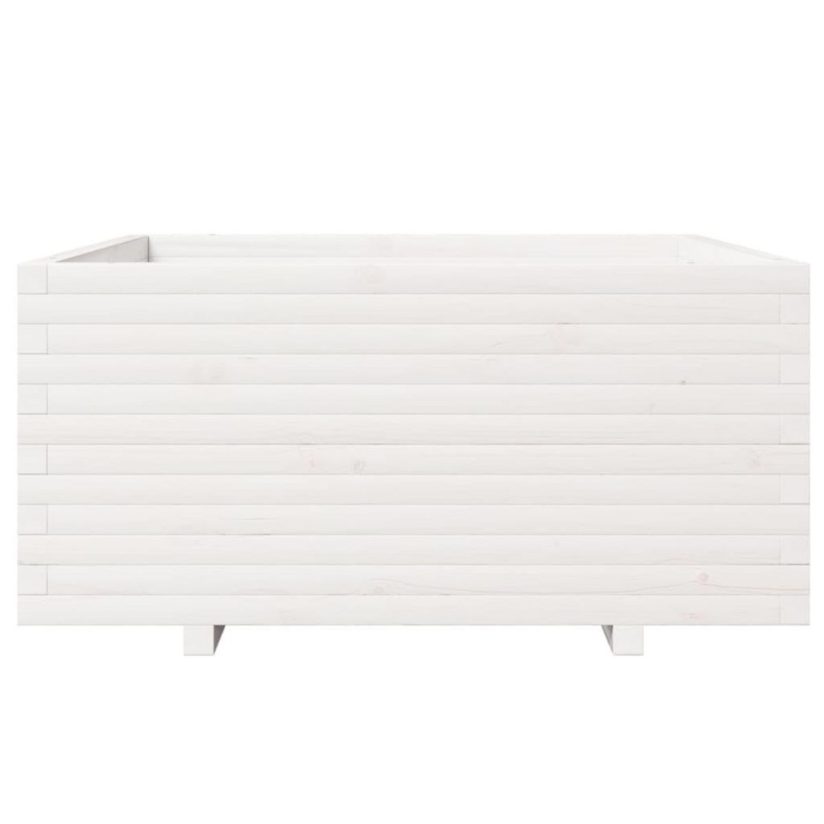 VIDAXL Jardiniere blanc 100x100x49,5 cm bois de pin massif