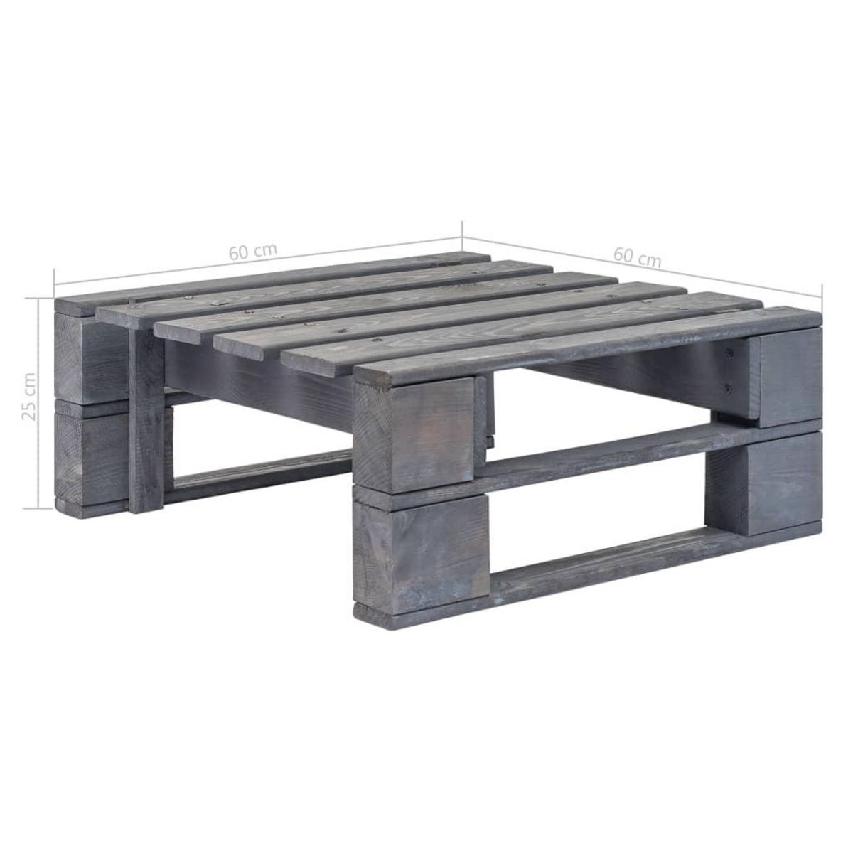 VIDAXL Repose-pied palette de jardin bois gris