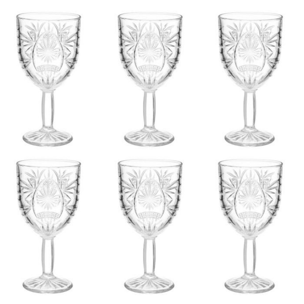 SECRET DE GOURMET Lot de 6 Verres à Vin  Ayla  29cl Transparent