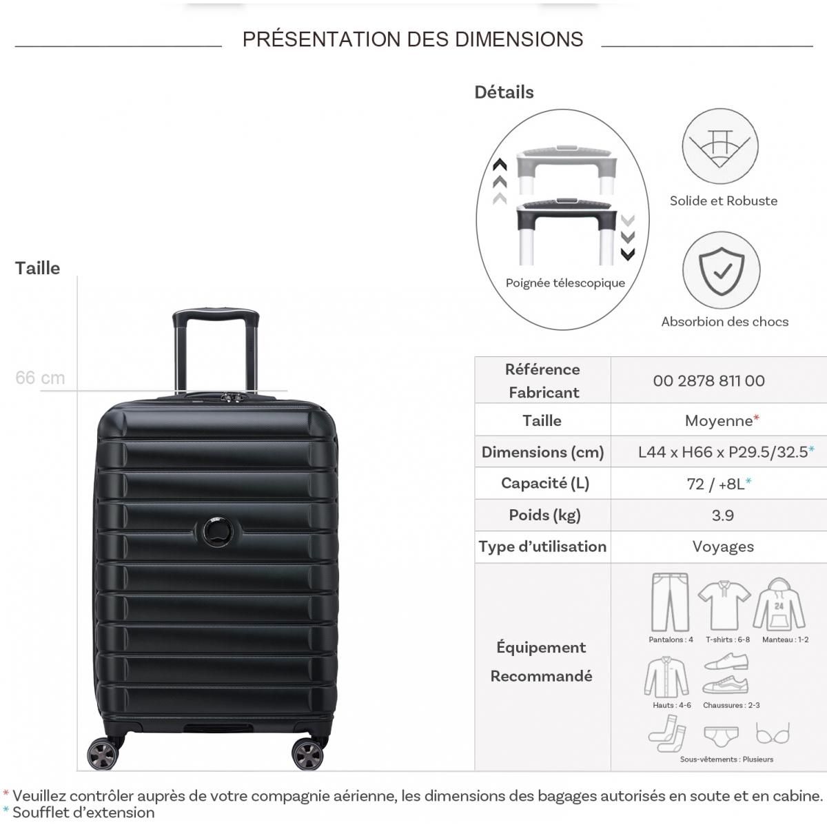 Delsey Valise rigide Shadow 5.0 Polycarbonate TSA 66cm