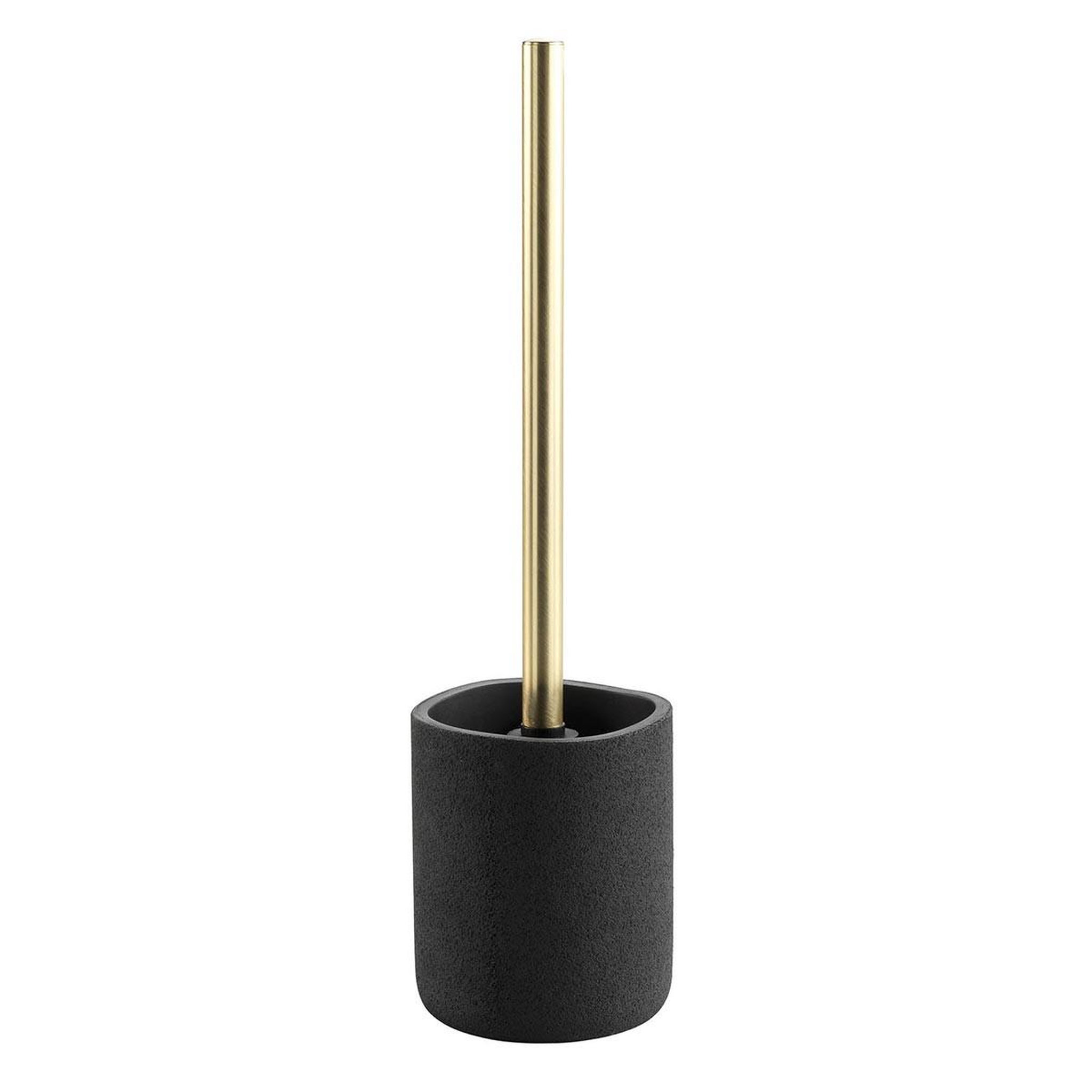 Douceur d'Intérieur Brosse wc en résine  aquamarbre  36cm noir