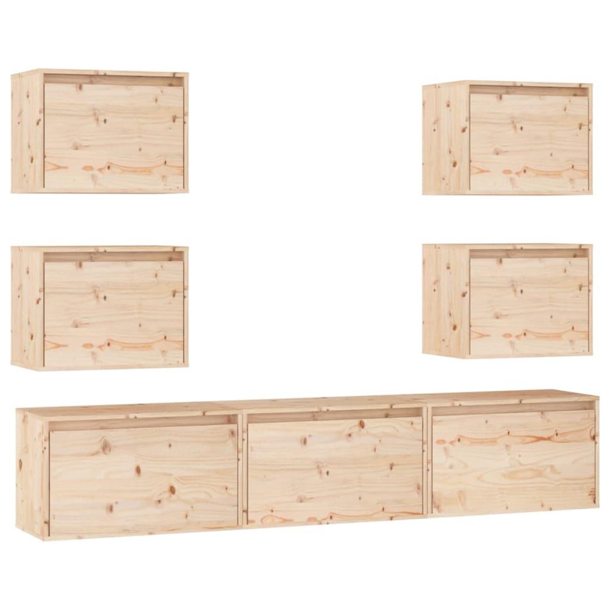 Voir la diapositive 2 : VIDAXL Meubles TV 7 pcs Bois massif de pin