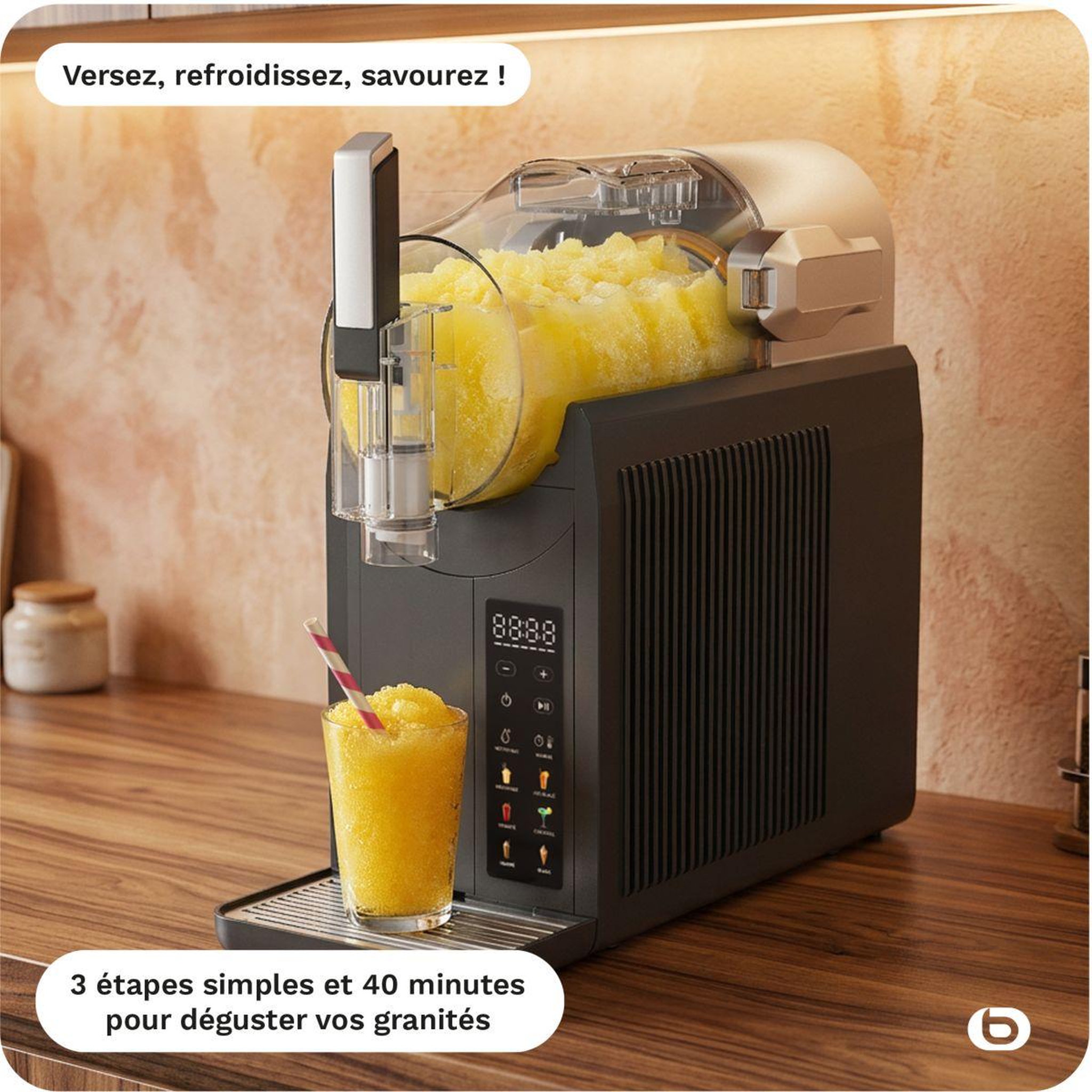 Voir la diapositive 4 : ESSENTIEL B Machine à granita EMGG1 Glaces à l'italienne, granités, milkshakes, cafés frappés, jus glacés, cocktails, 2L