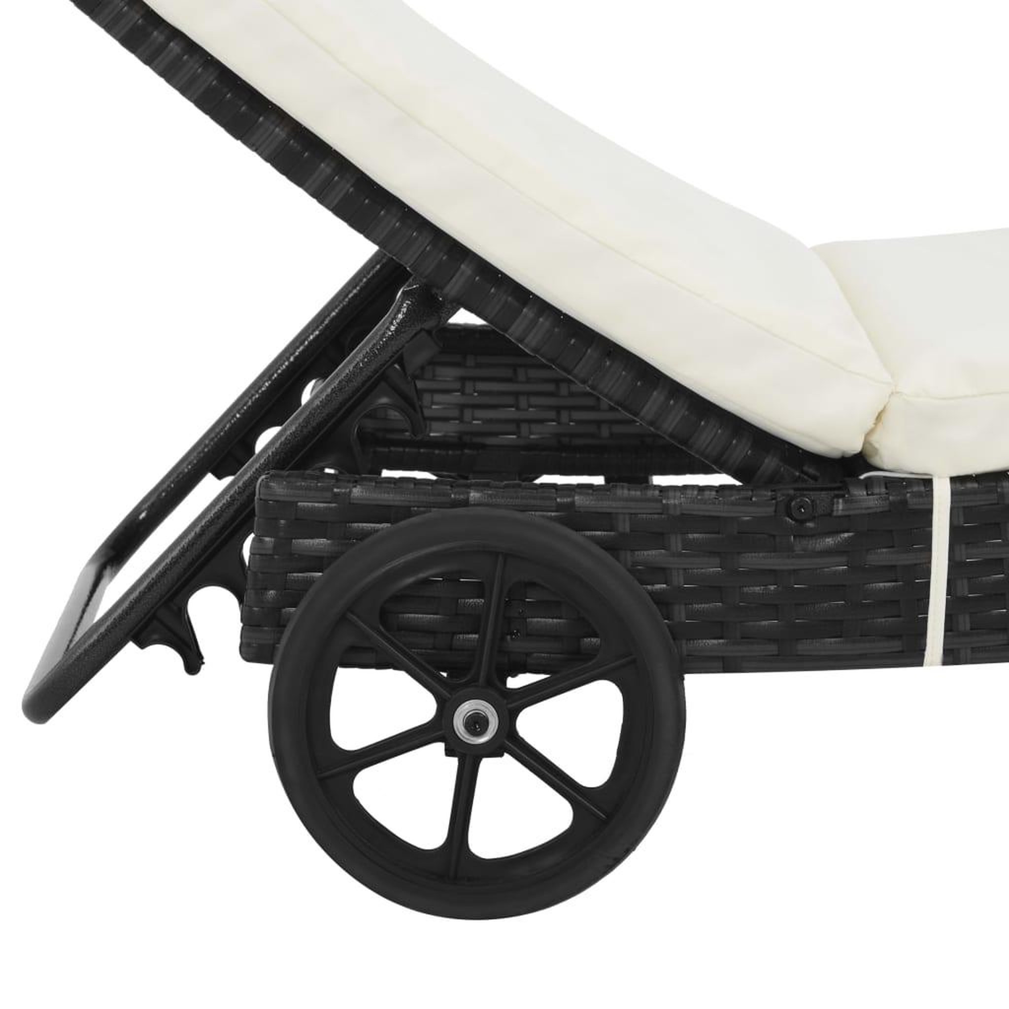 Voir la diapositive 5 : VIDAXL Chaises longues lot de 2 avec roues et coussins Resine tressee