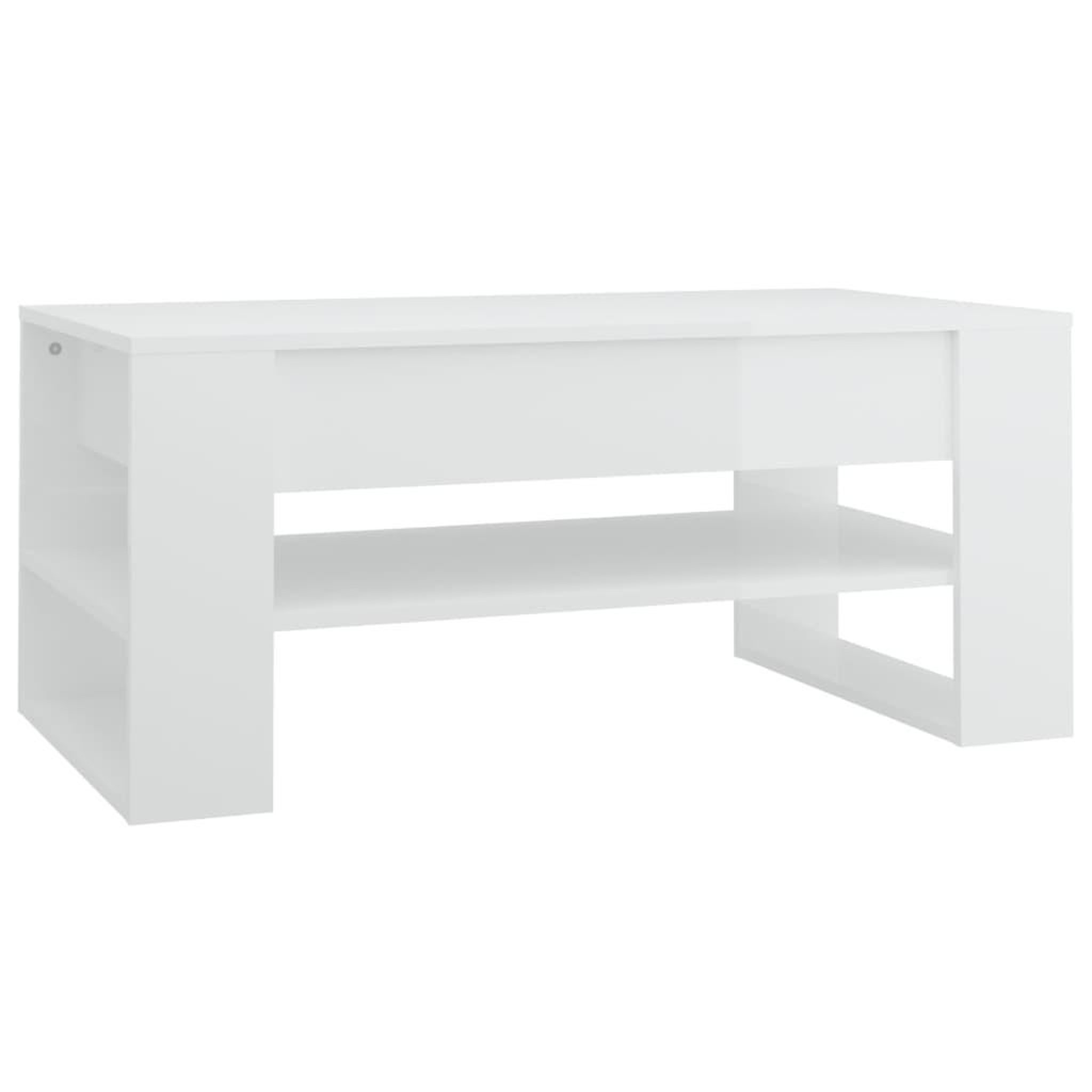 Voir la diapositive 2 : VIDAXL Table basse blanc brillant 102x55x45 cm bois d'ingenierie