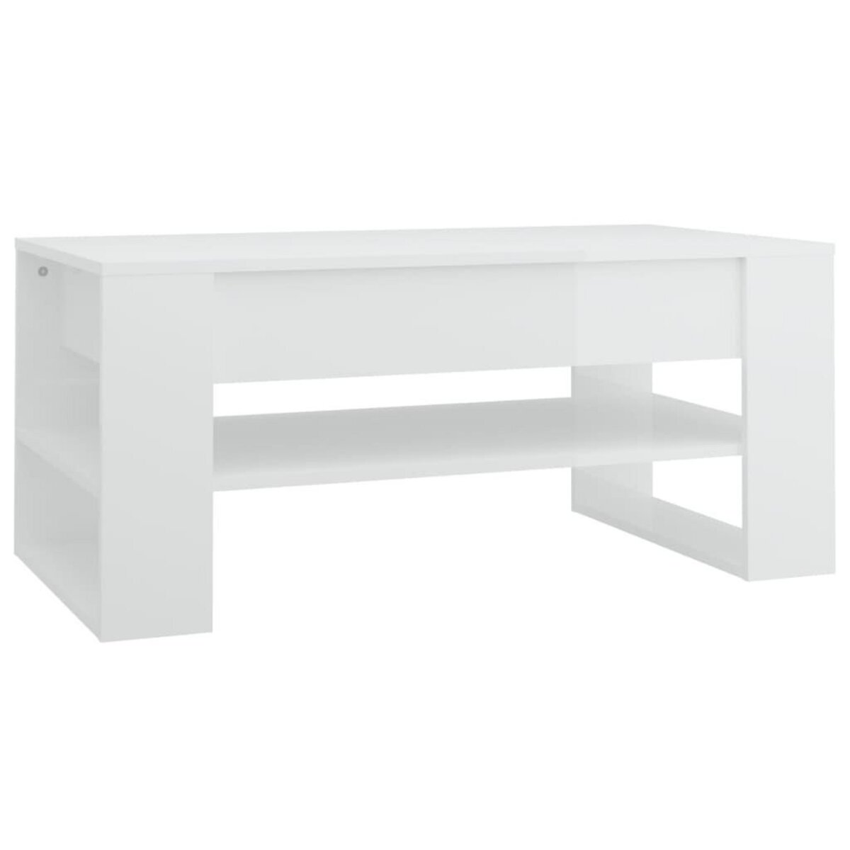 VIDAXL Table basse blanc brillant 102x55x45 cm bois d'ingenierie