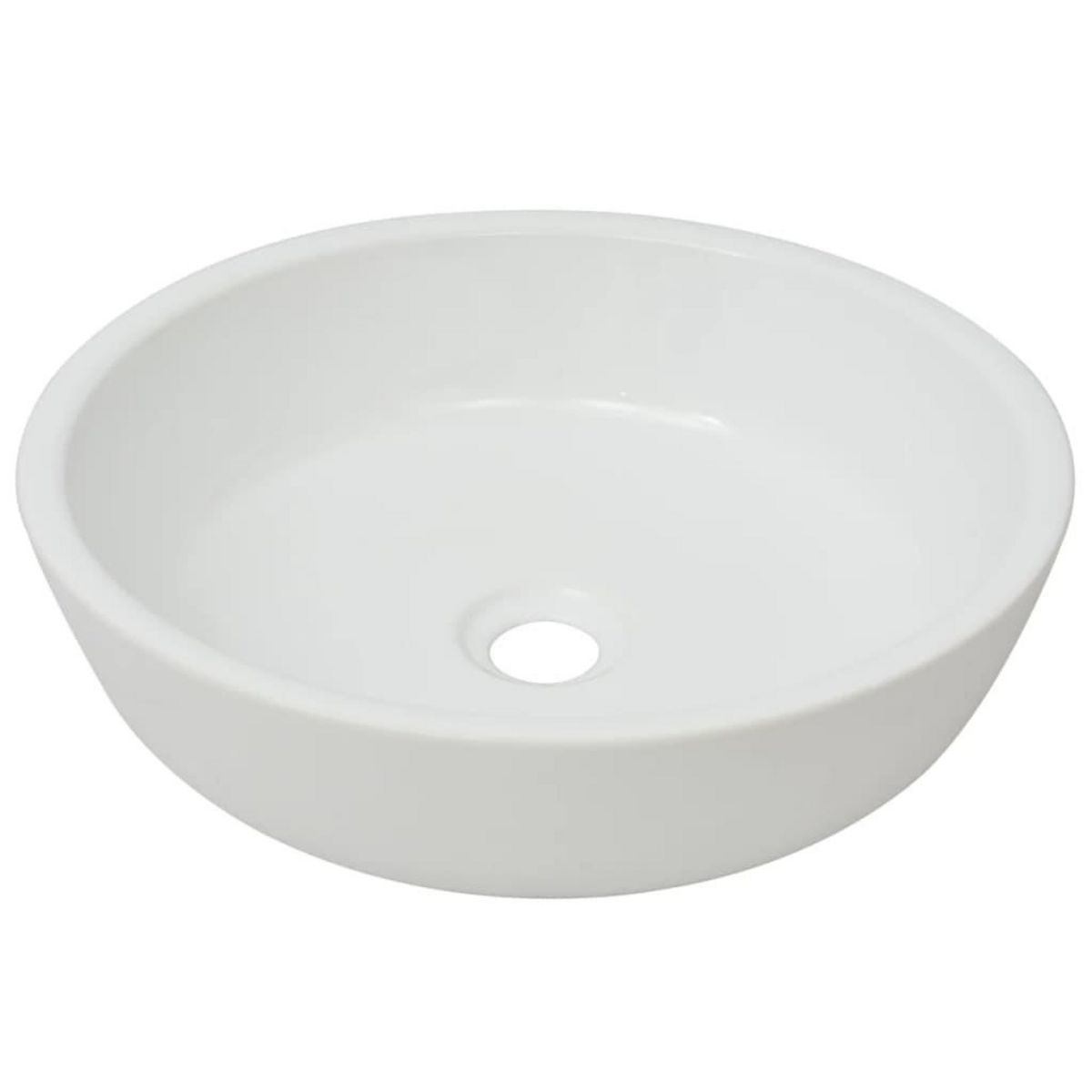 VIDAXL Lavabo ronde Ceramique Blanc 42 x 12 cm