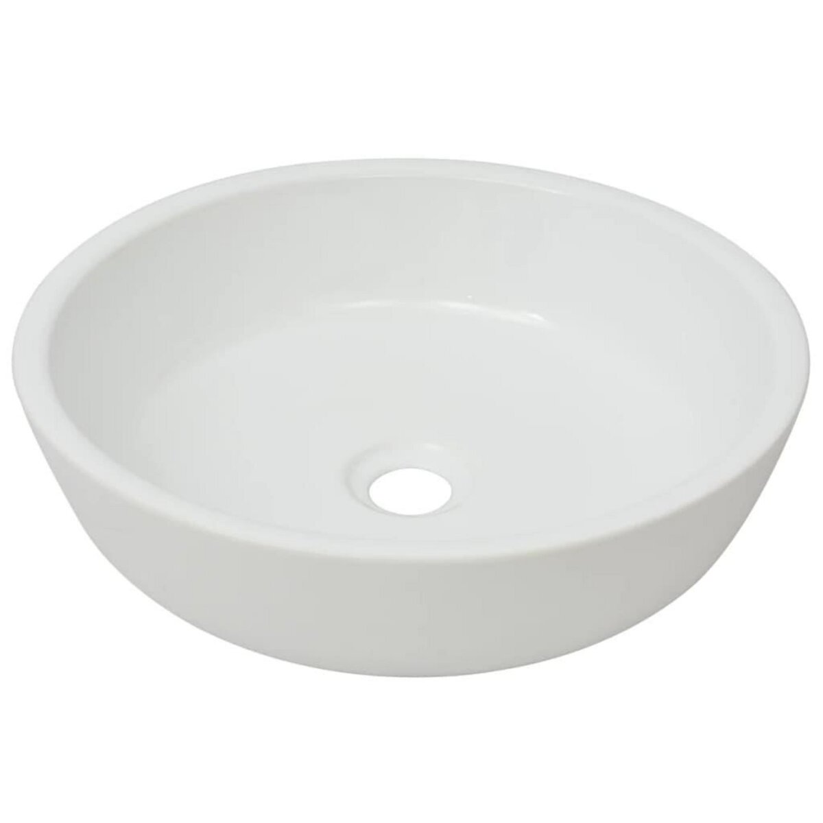 VIDAXL Lavabo ronde Ceramique Blanc 42 x 12 cm