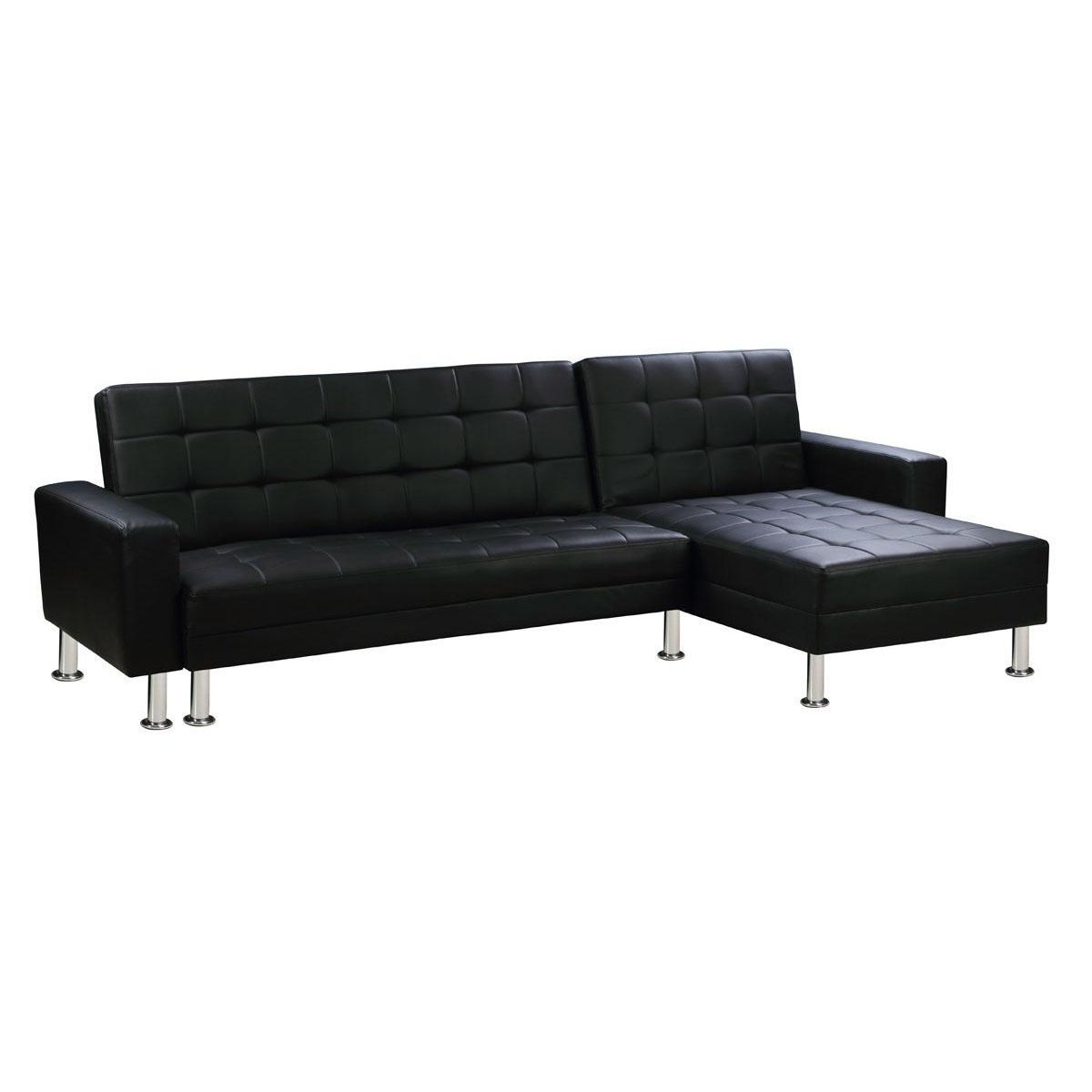 Habitat et Jardin Canapé d'angle convertible et réversible  Theo  - 258 x 82/147 x 82 cm - 4 places - Noir