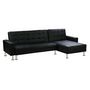 Voir la diapositive 1 : Habitat et Jardin Canapé d'angle convertible et réversible  Theo  - 258 x 82/147 x 82 cm - 4 places - Noir