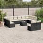 Voir la diapositive 1 : VIDAXL Salon de jardin avec coussins 13 pcs noir resine tressee
