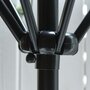 OUTSUNNY Demi parasol - parasol de balcon 5 entretoises métal dim. 2,3L x 1,3l x 2,49H m polyester haute densité chocolat