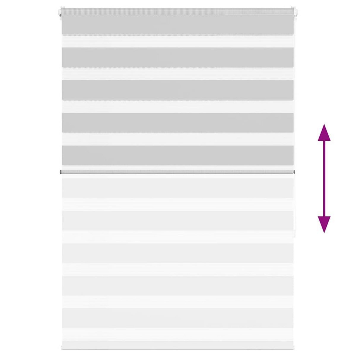 VIDAXL Store zebre gris clair largeur du tissu 105,9 cm polyester