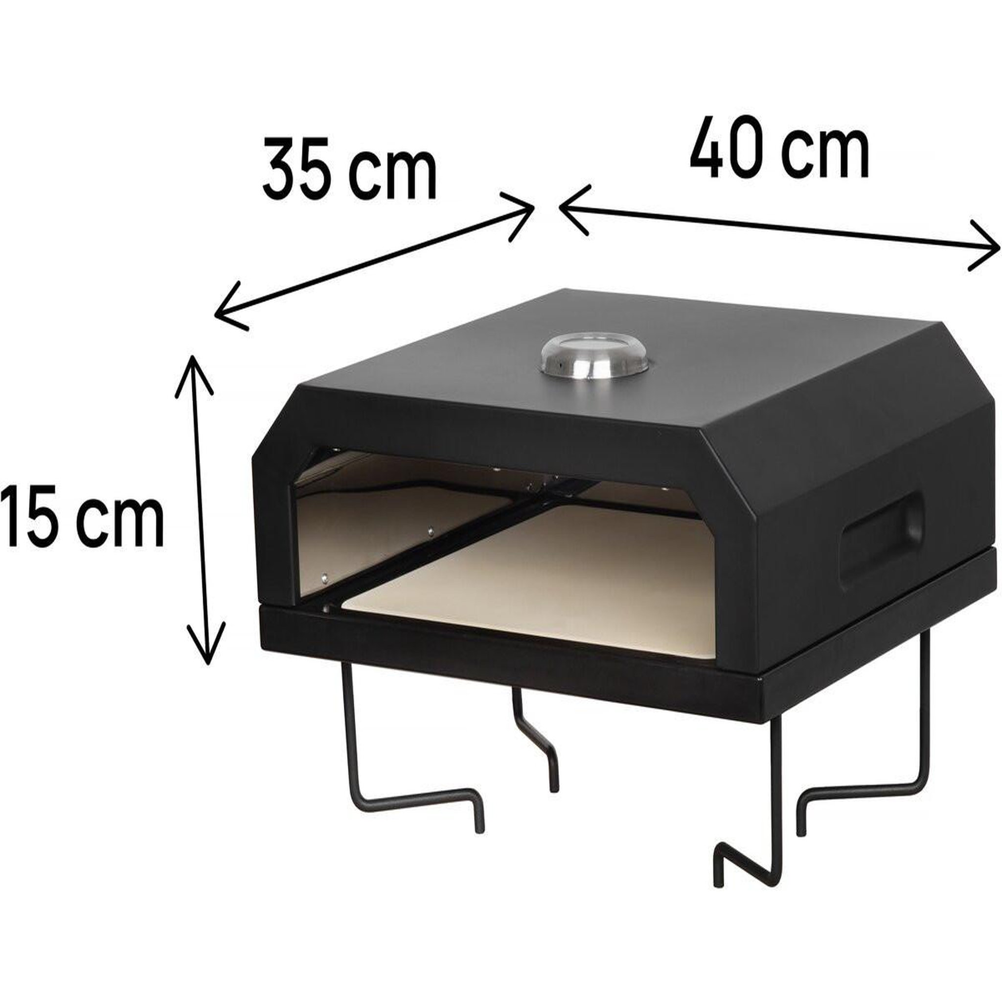 Voir la diapositive 3 : Habitat et Jardin Four à pizza pour barbecue  pizzello  - 40 x 35 x 28 cm - noir