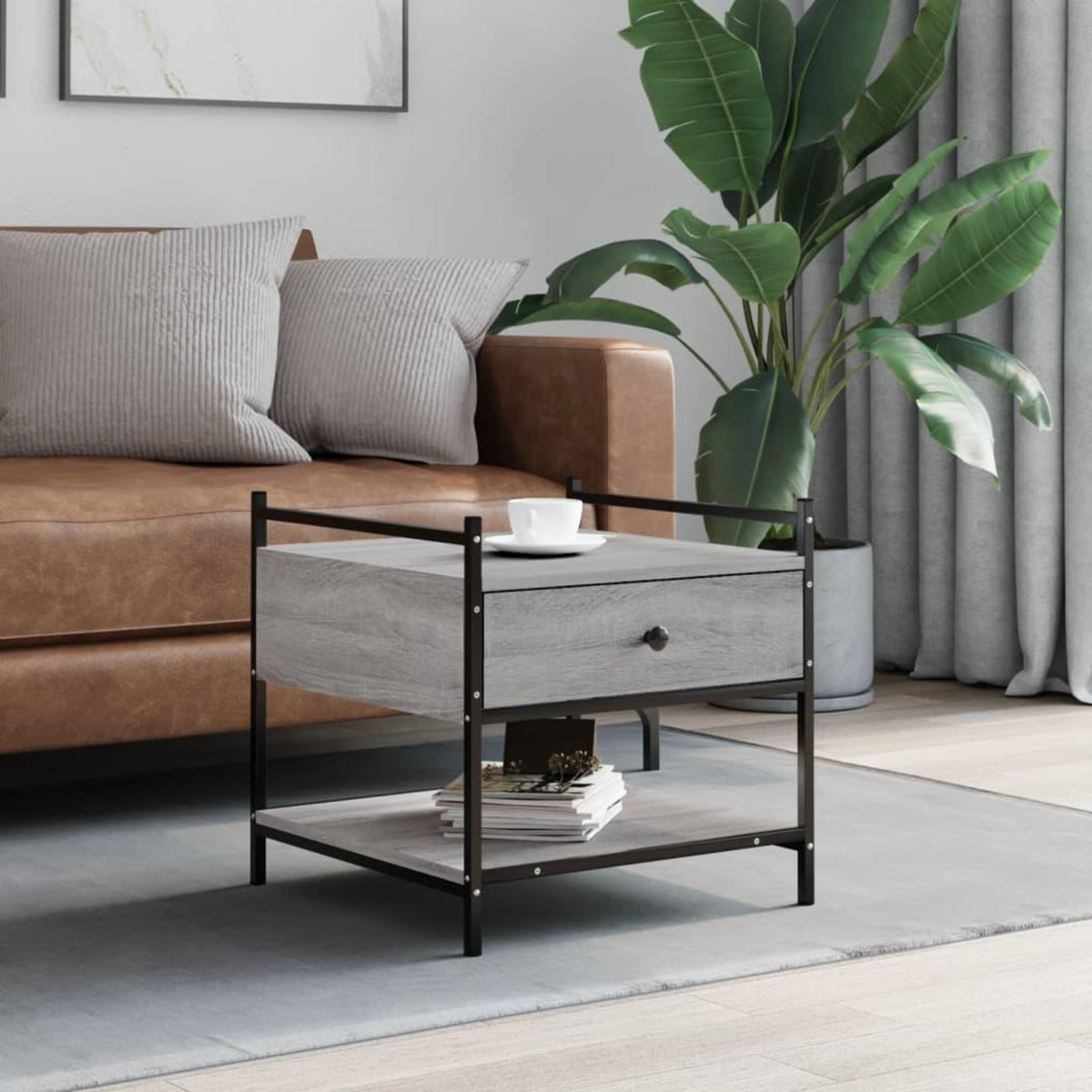 VIDAXL Table basse sonoma gris 50x50x50 cm bois d'ingenierie