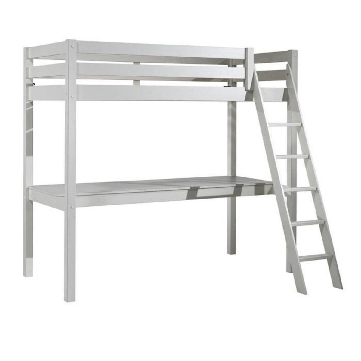 Paris Prix Lit Mezzanine & Plan de Travail  Pino  90x200cm Blanc