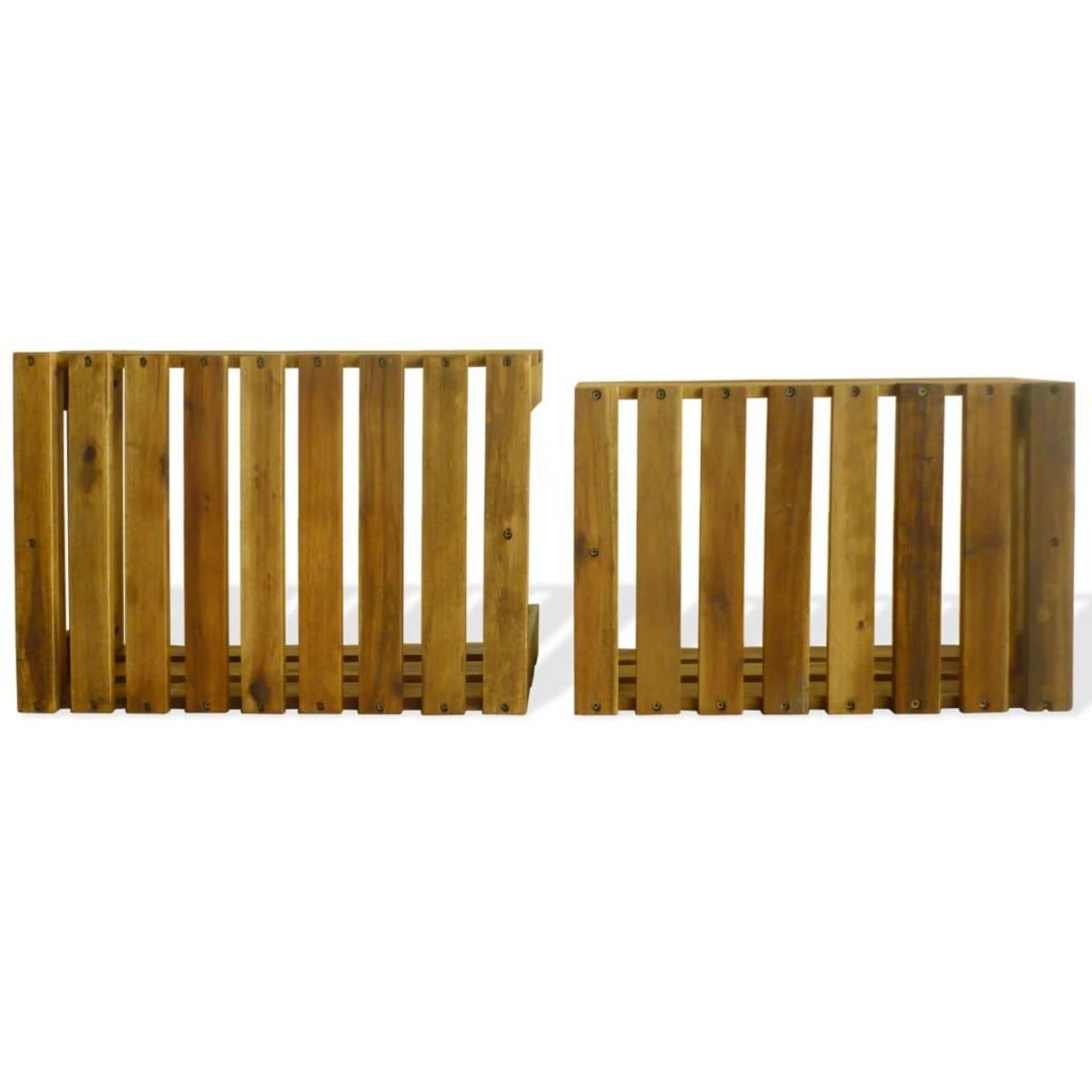 VIDAXL Caisse a pommes 2 pcs Bois d'acacia massif