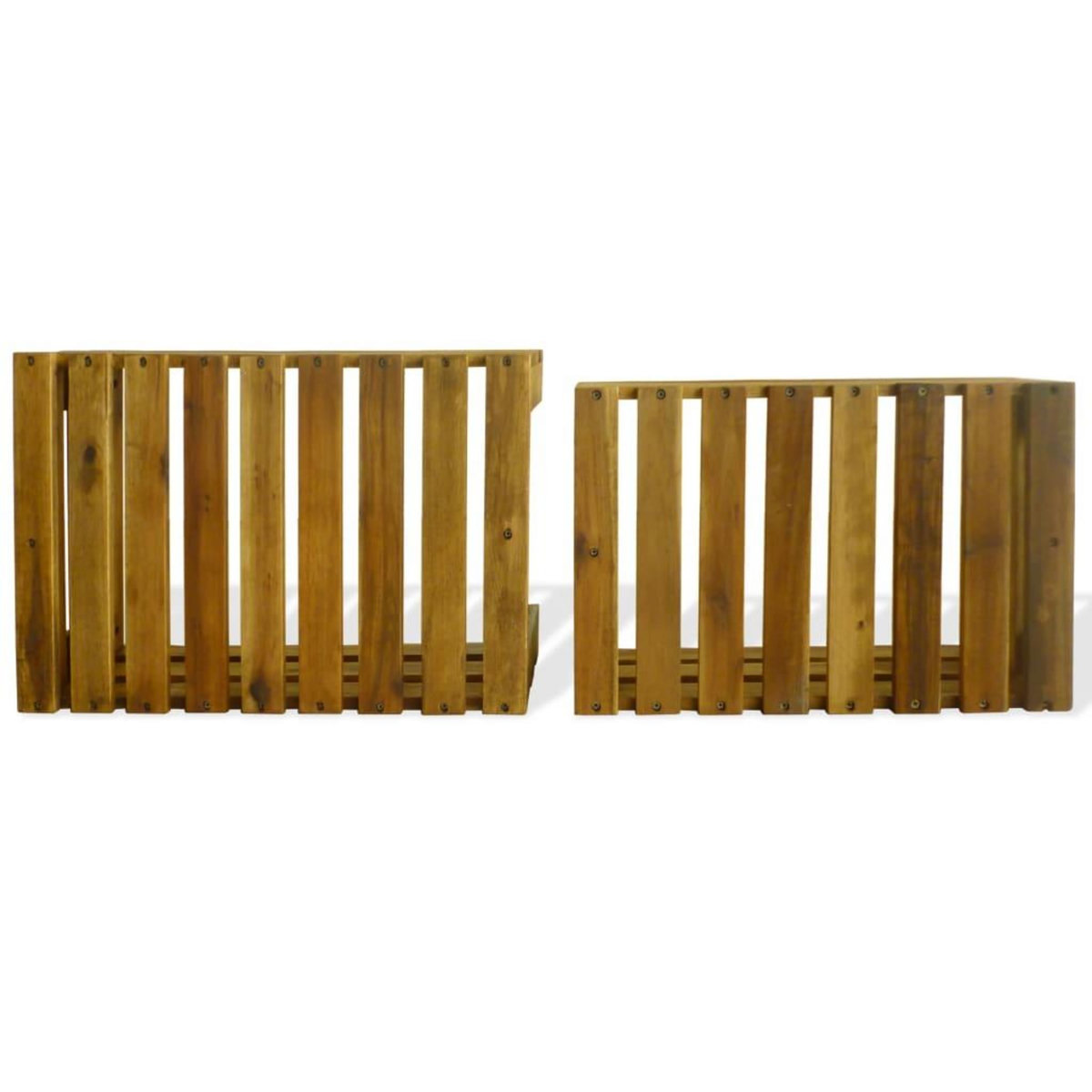 VIDAXL Caisse a pommes 2 pcs Bois d'acacia massif