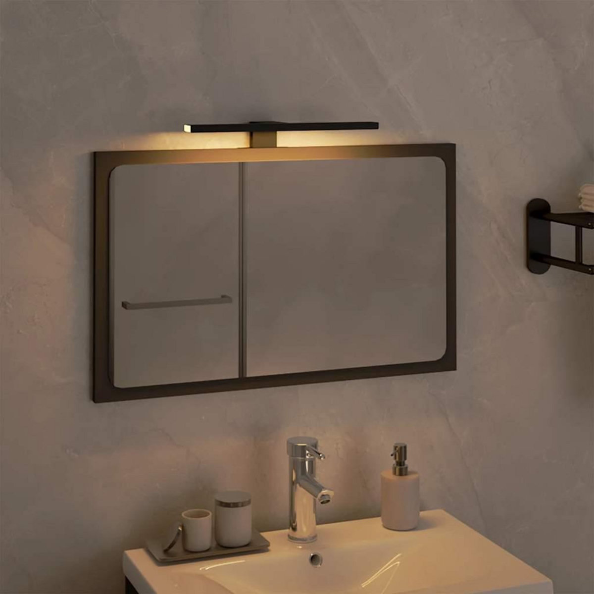 VIDAXL Lampe de miroir a LED 5,5 W Blanc chaud 30 cm 3000 K