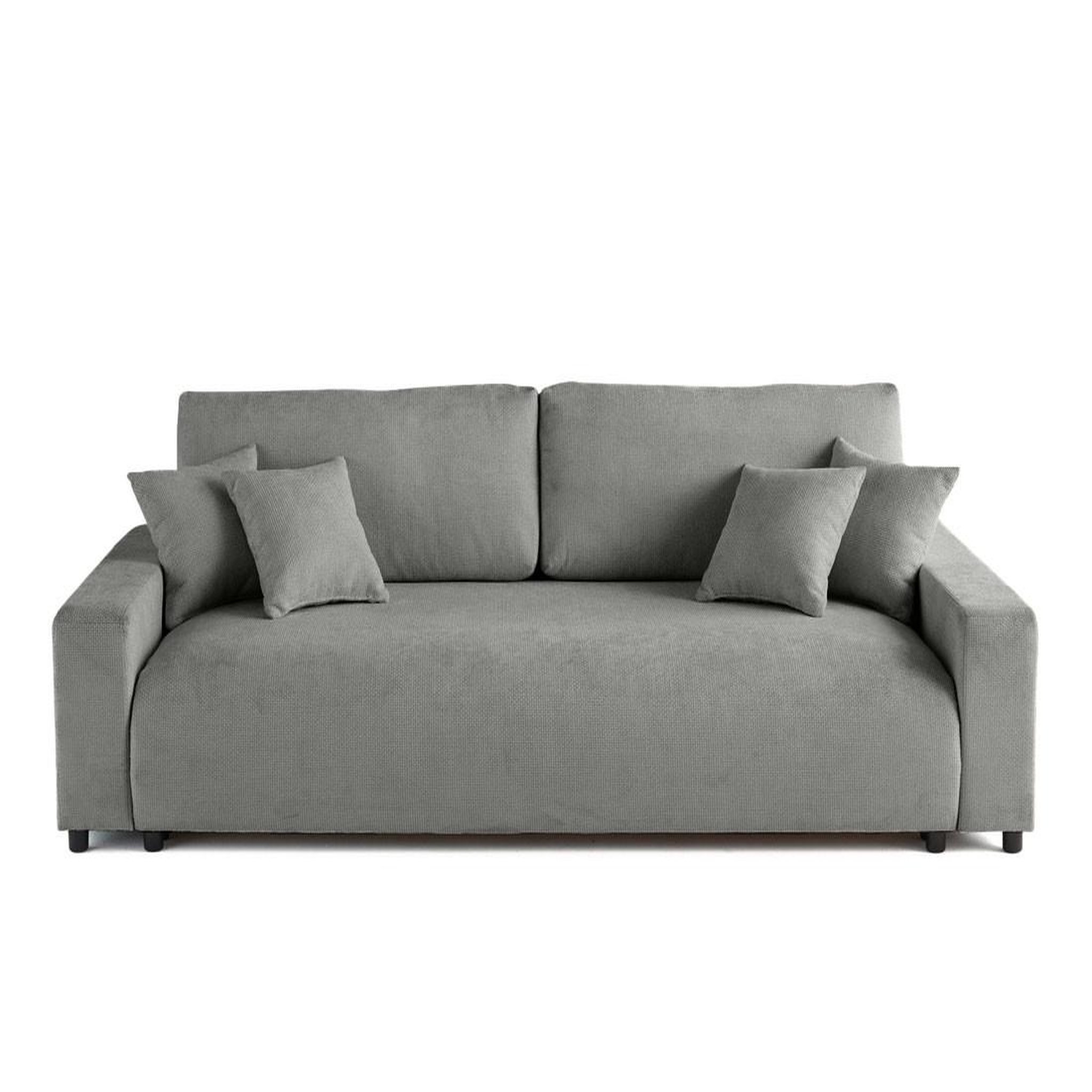 Voir la diapositive 6 : BEST MOBILIER Pivoine - canapé droit 3 places - convertible avec coffre - en velours texturé