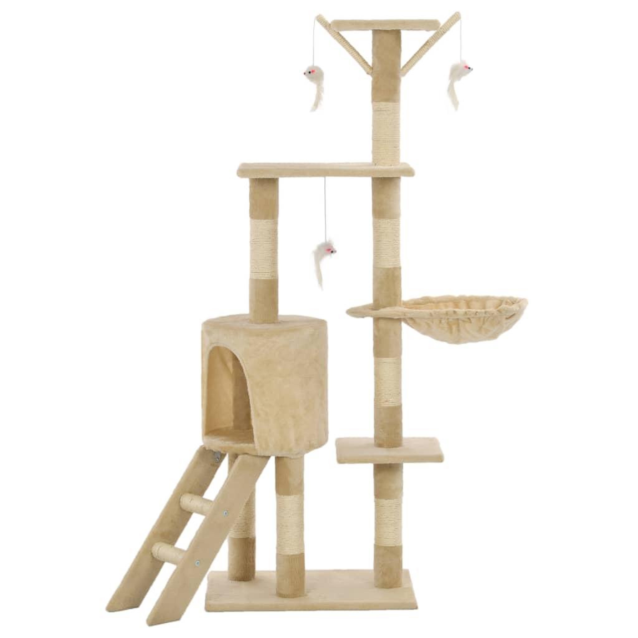 Voir la diapositive 3 : VIDAXL Arbre a chat avec griffoirs en sisal 138 cm Beige