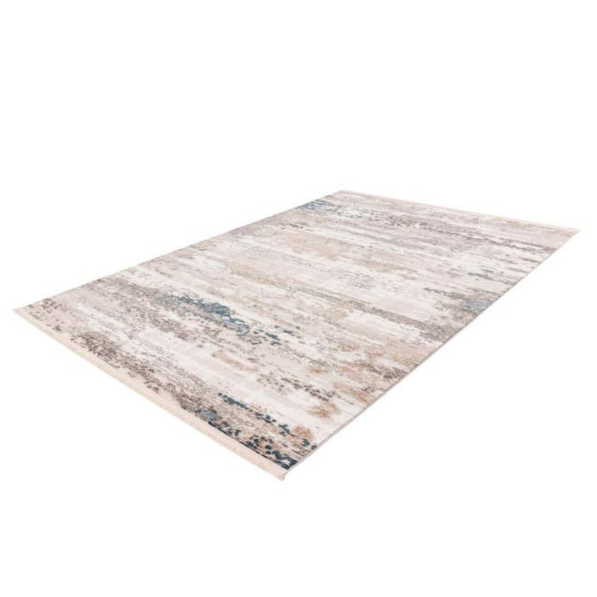 Paris Prix Tapis Vintage à Franges  Akropolis III  Gris & Bleu