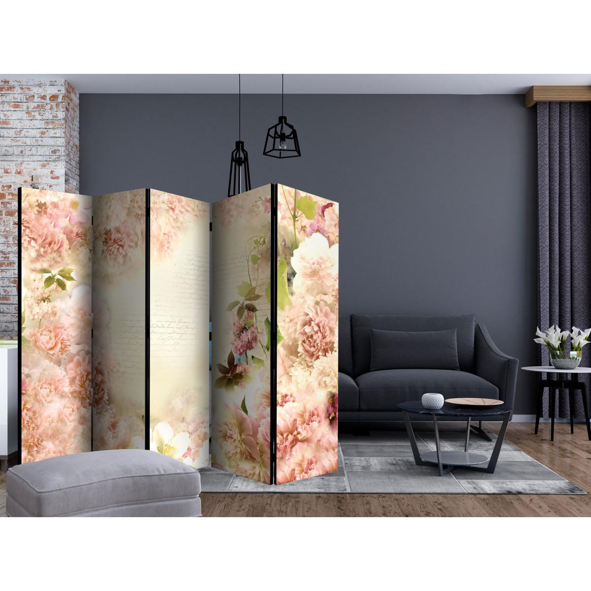 Voir la diapositive 2 : Paris Prix Paravent 5 volets  spring fragrance  172x225cm