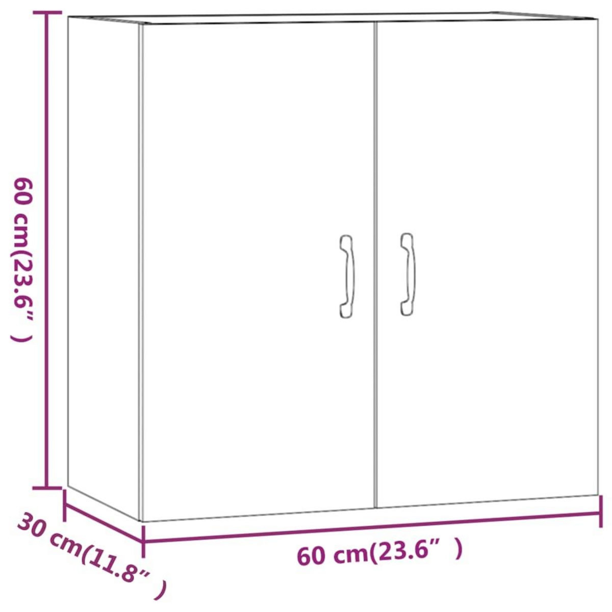 VIDAXL Armoire murale Gris beton 60x31x60 cm Bois d'ingenierie