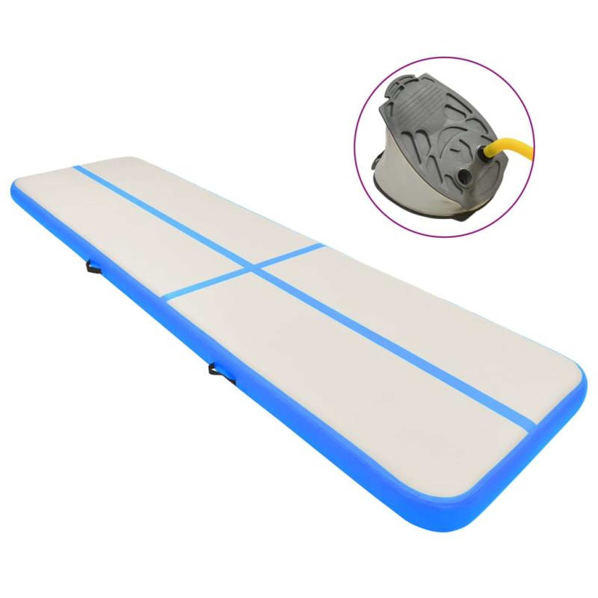 VIDAXL Tapis gonflable de gymnastique avec pompe 700x100x15cm PVC Bleu