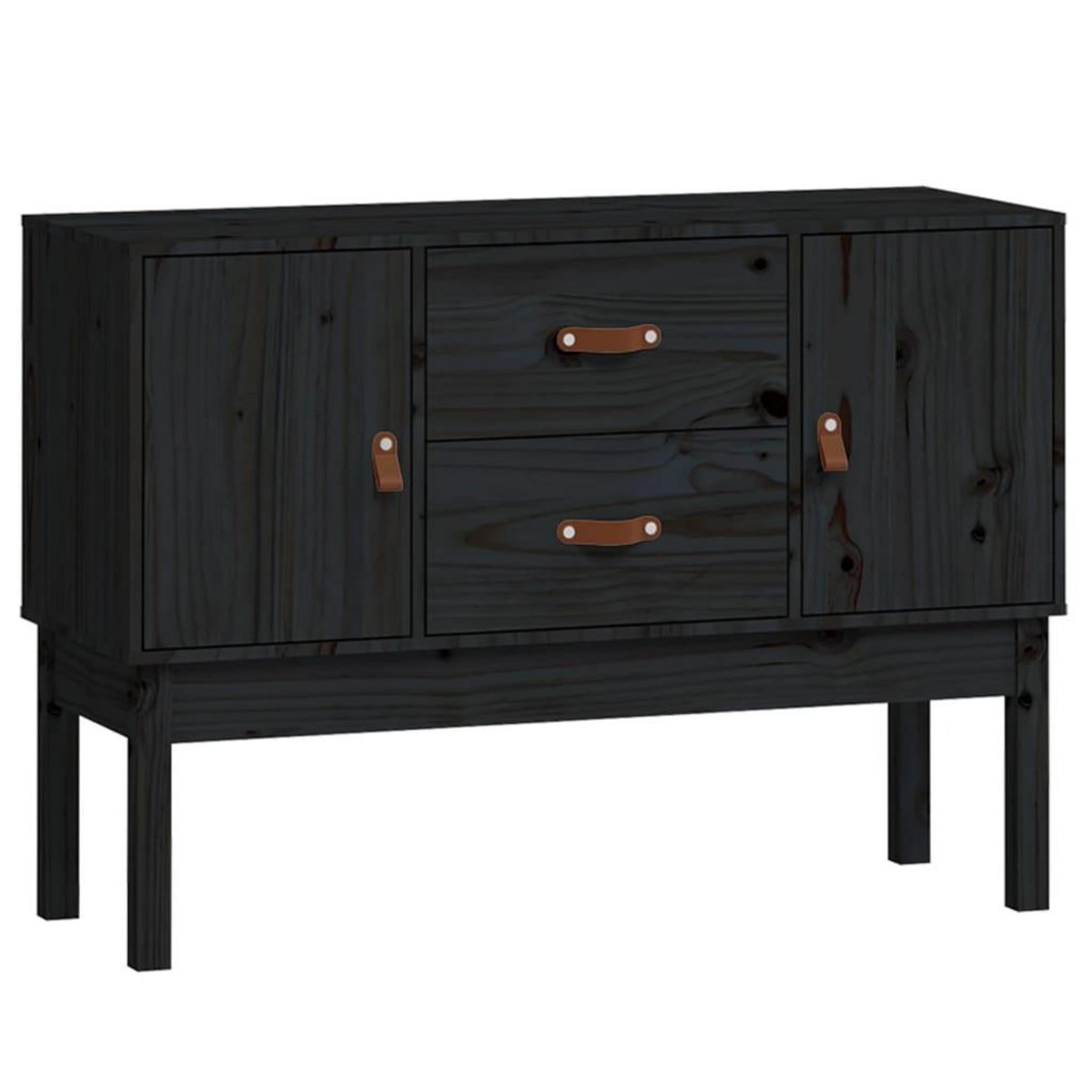 VIDAXL Buffet Noir 110x40x78 cm Bois massif de pin