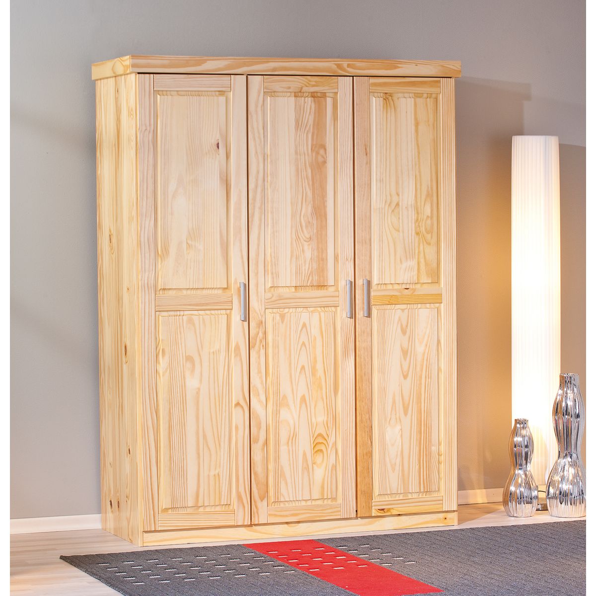 Armoire penderie vernie en pin massif - PELLE